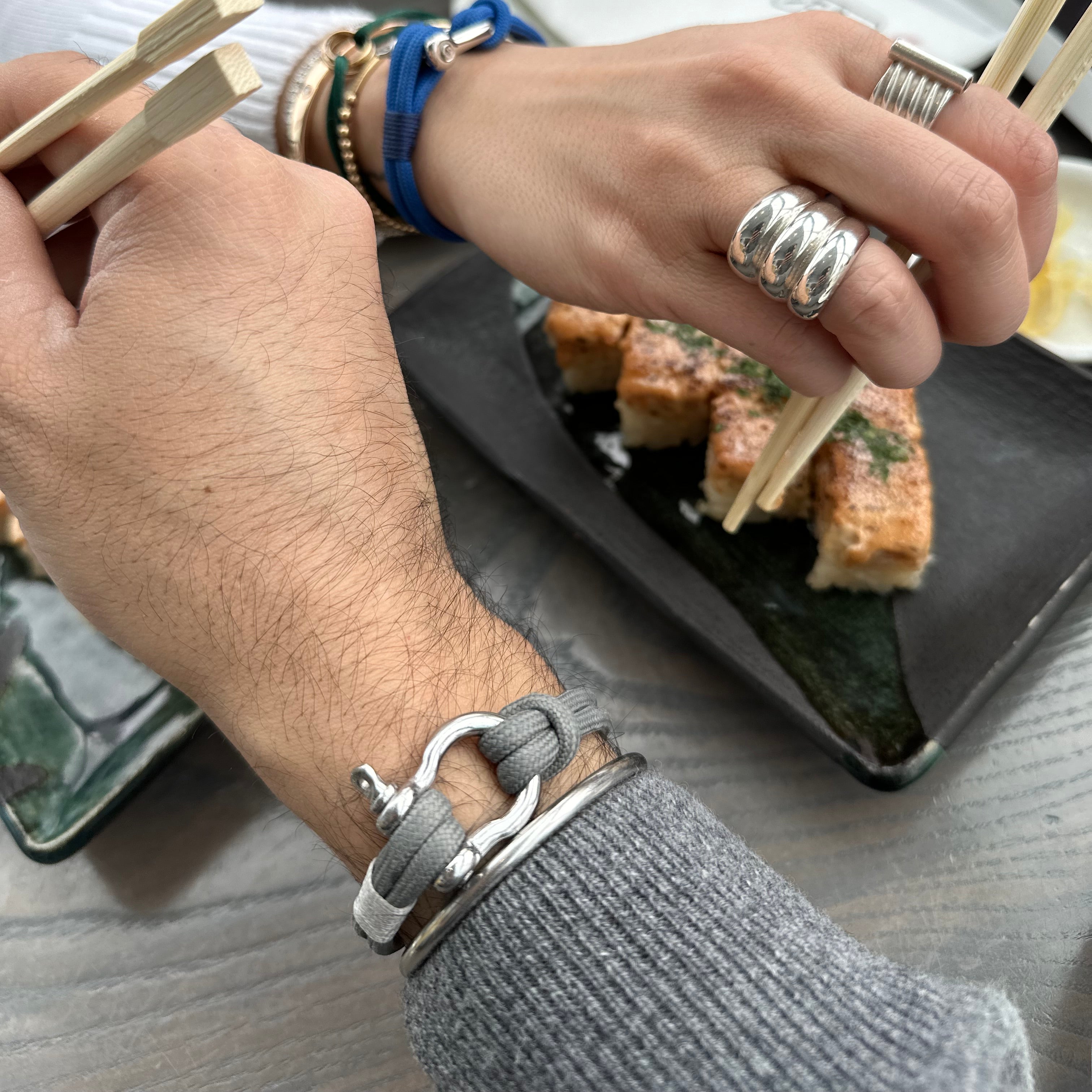 Gray Flip-Lock Bracelet