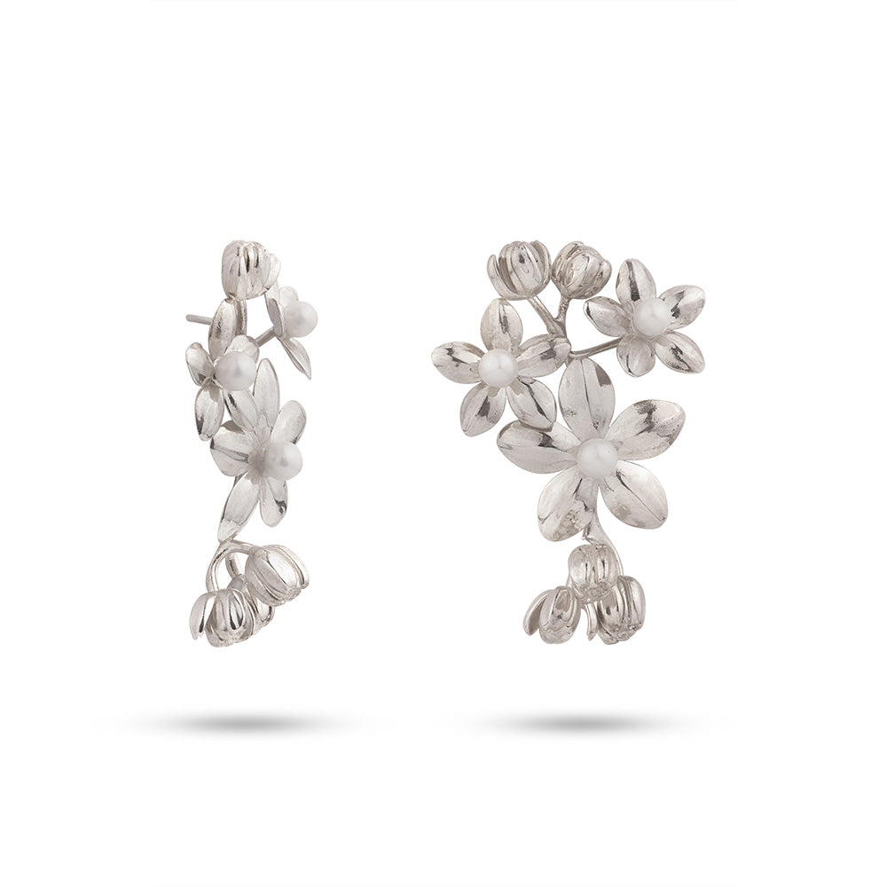 Silver Jasmine Earrings - sterling silver earrings by Kia Concept
