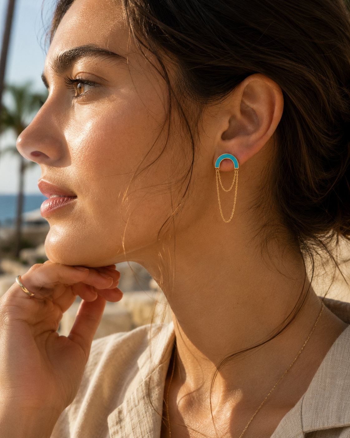 Arc Enamel Earrings