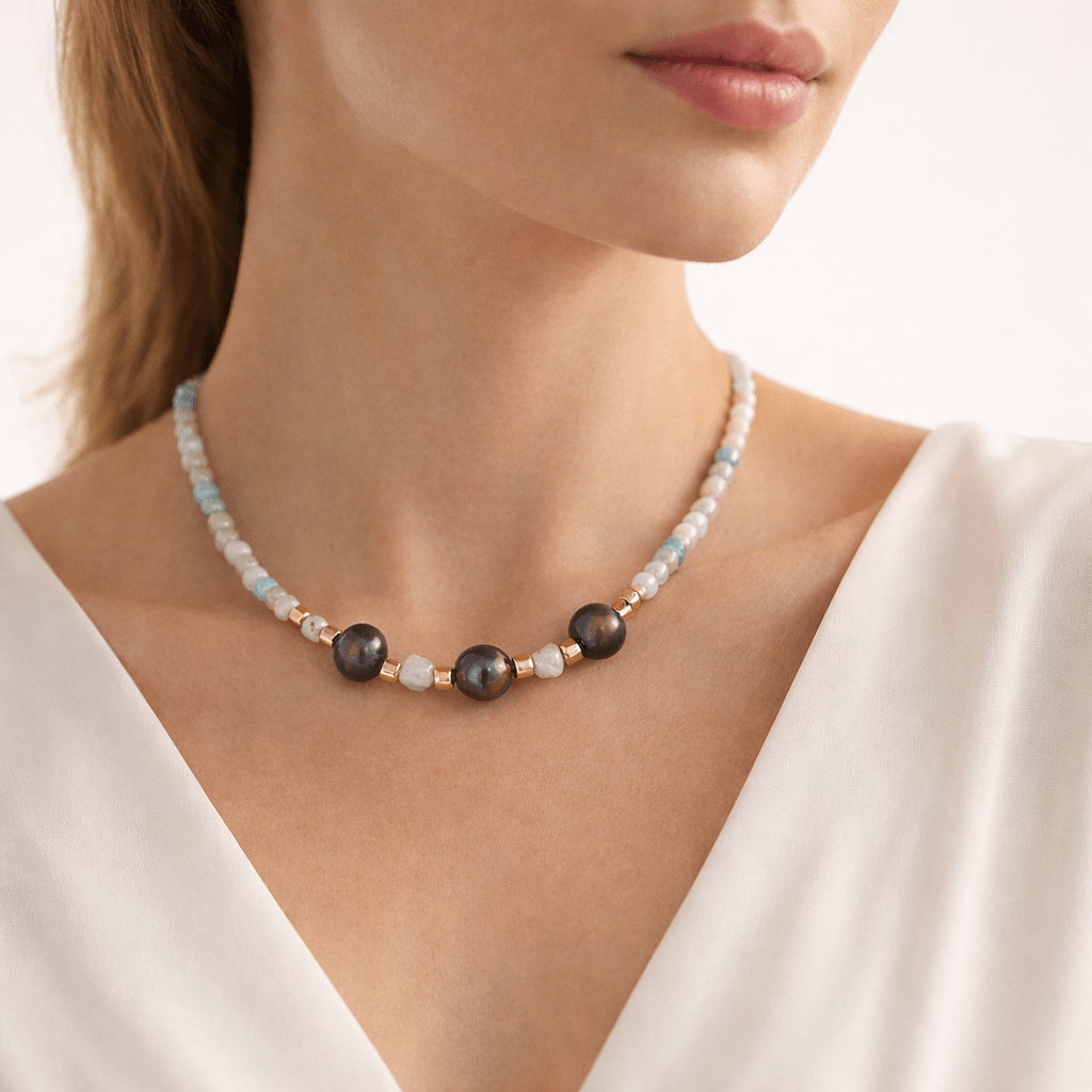 Blue Whisper Pearl Necklace - Necklace - Kia Concept Store