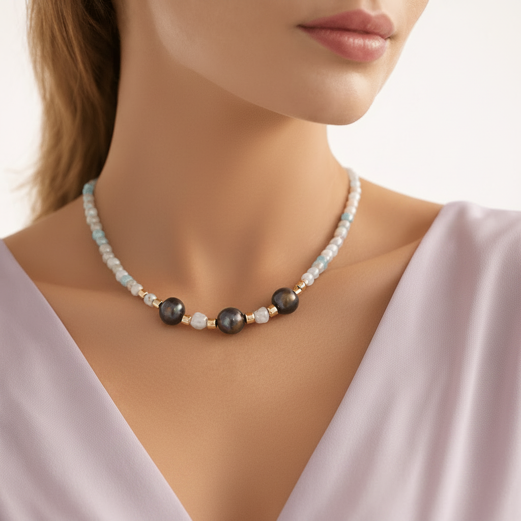 Blue Whisper Pearl Necklace