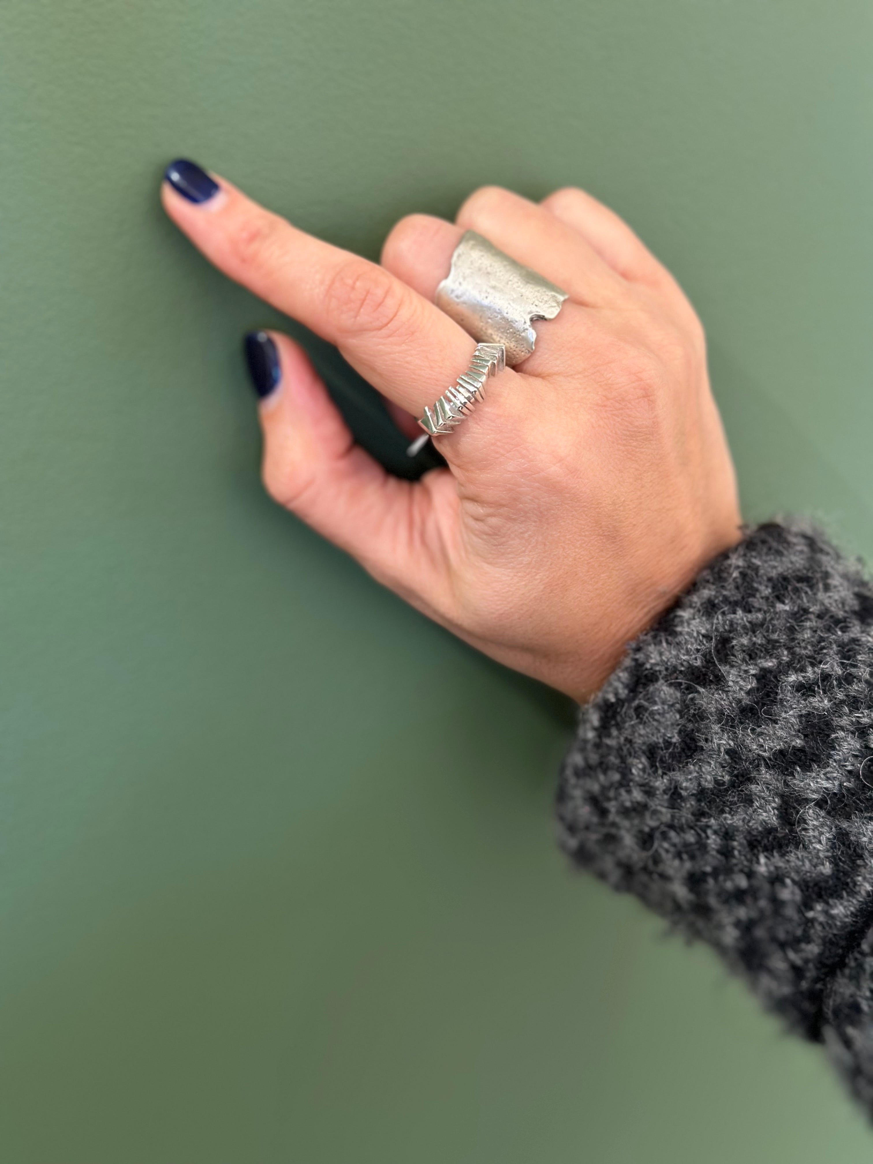 Raw Edge Silver Ring