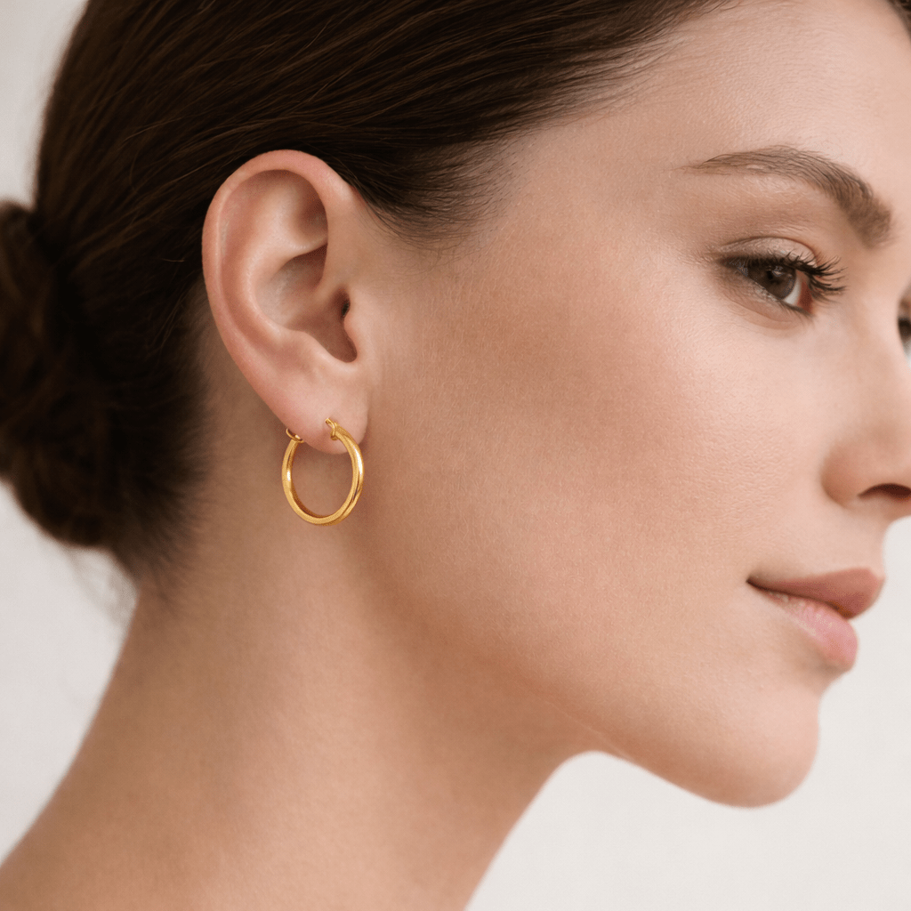 Essential Polished Gold Hoops - Earrings - Kia Concept Store