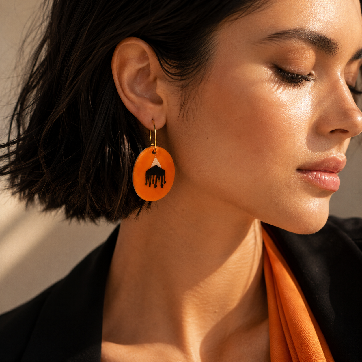 Marrakech Magic Ceramic Hook Earrings