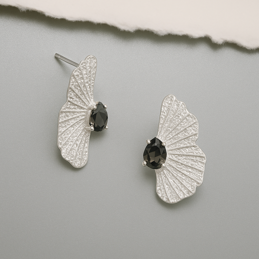 Smoky Quartz Glow Wings - Earrings - Kia Concept Store