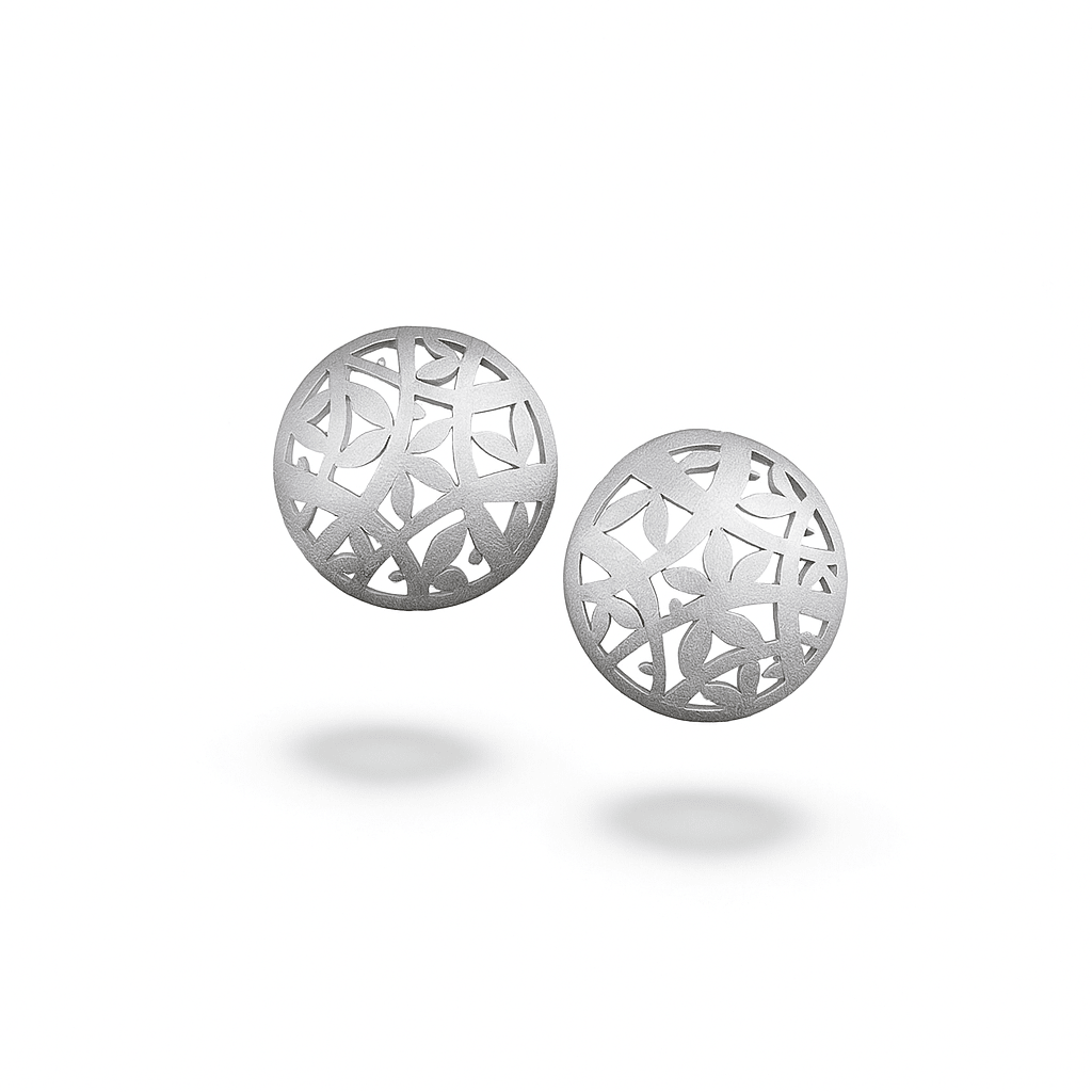 Domed Silver Stud Earrings - Earrings - Kia Concept Store