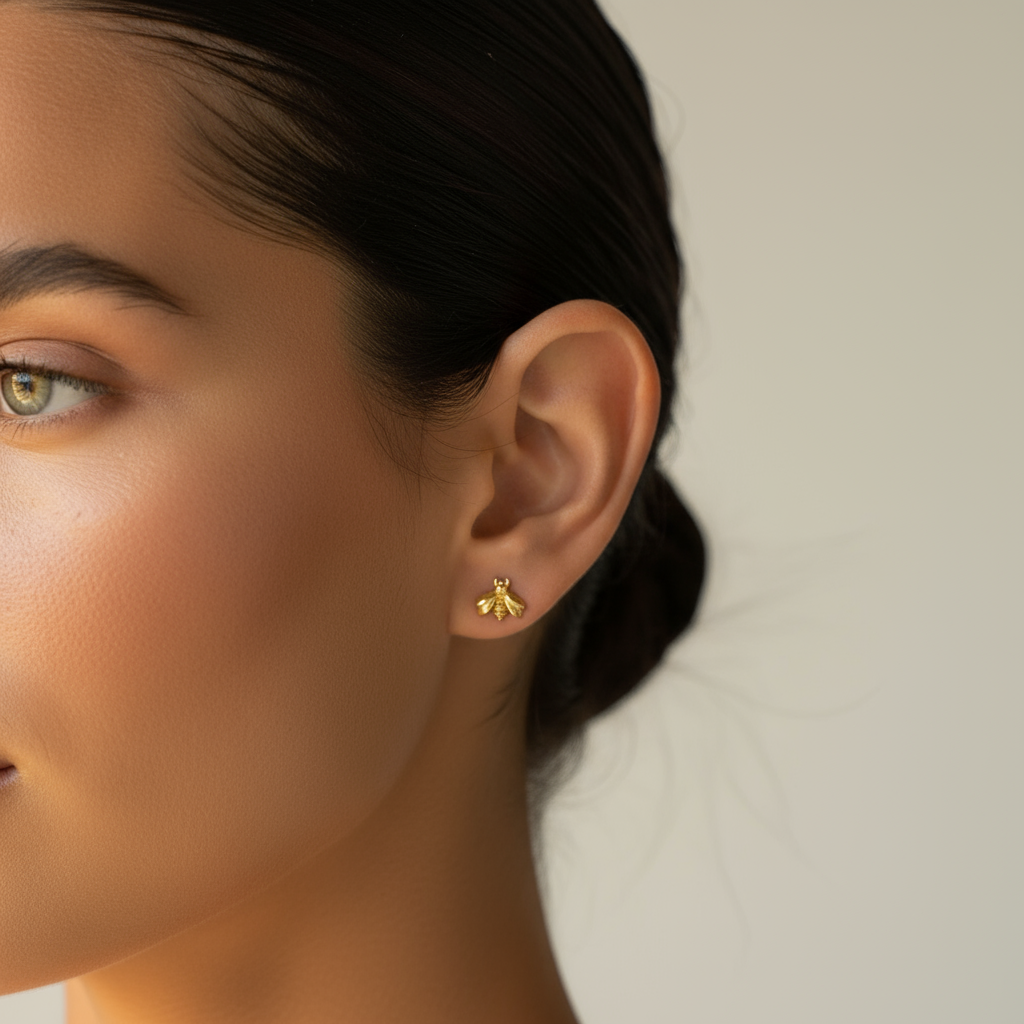 Honeybee Gold Studs - Earrings - Kia Concept Store