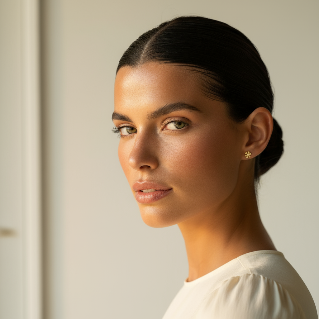 Snowflake 18k Gold Studs - Earrings - Kia Concept Store