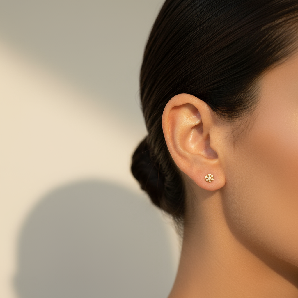 Snowflake 18k Gold Studs - Earrings - Kia Concept Store