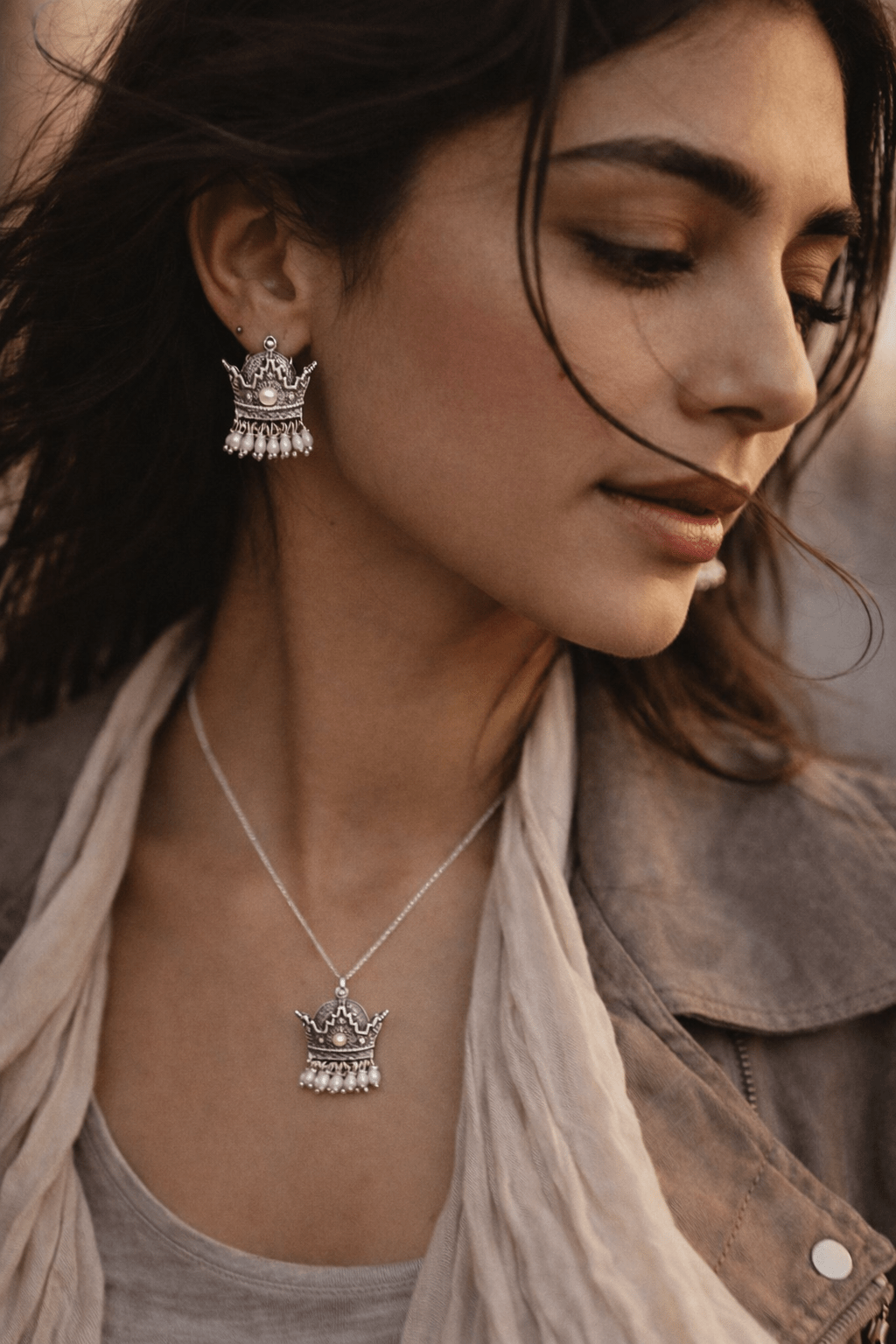 Crown Pearl Necklace - Necklace - Kia Concept Store