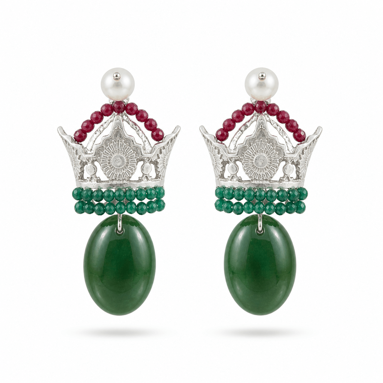 Crown Pearl Drop Earrings - Earrings - Kia Concept Store