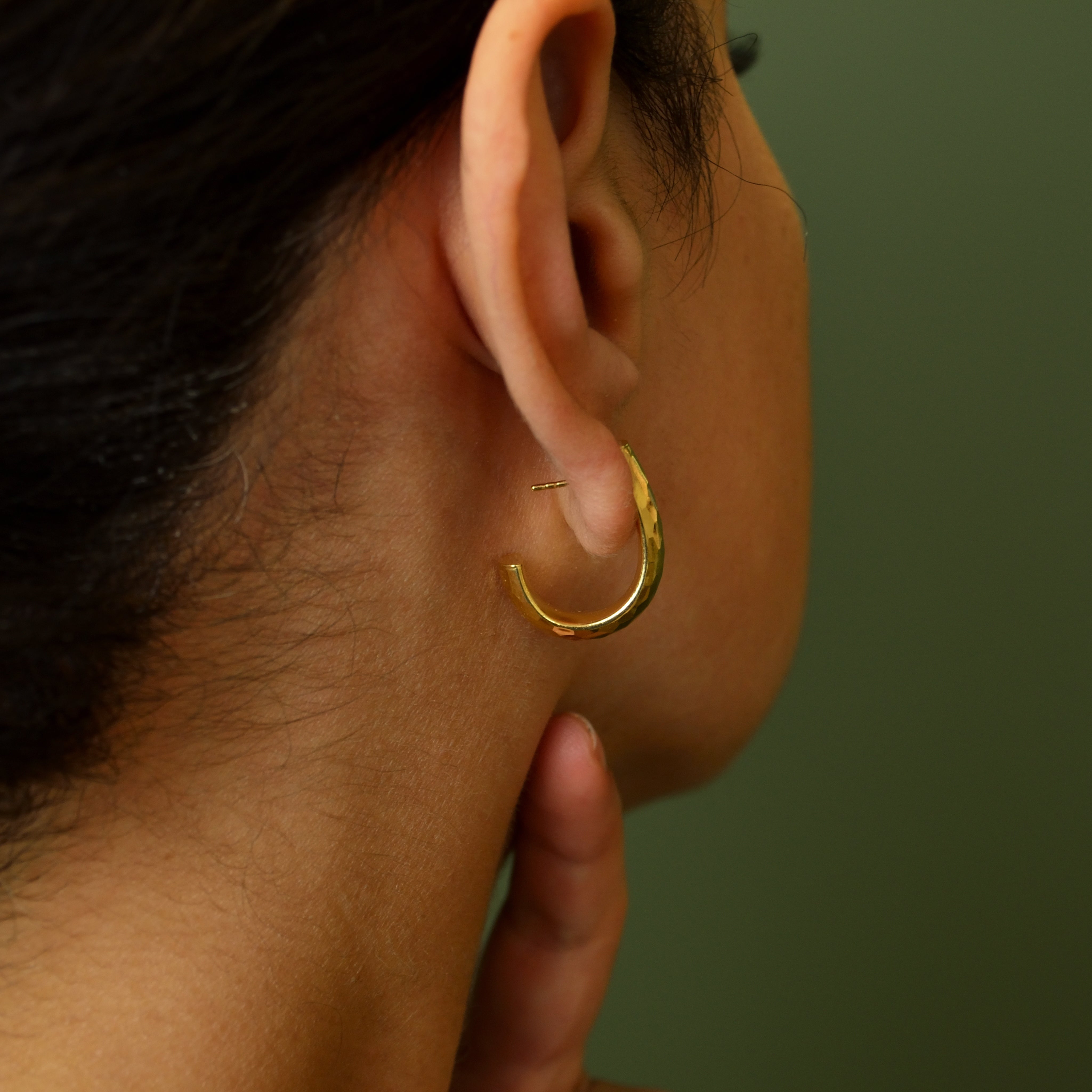 Hammered Hoop Earrings