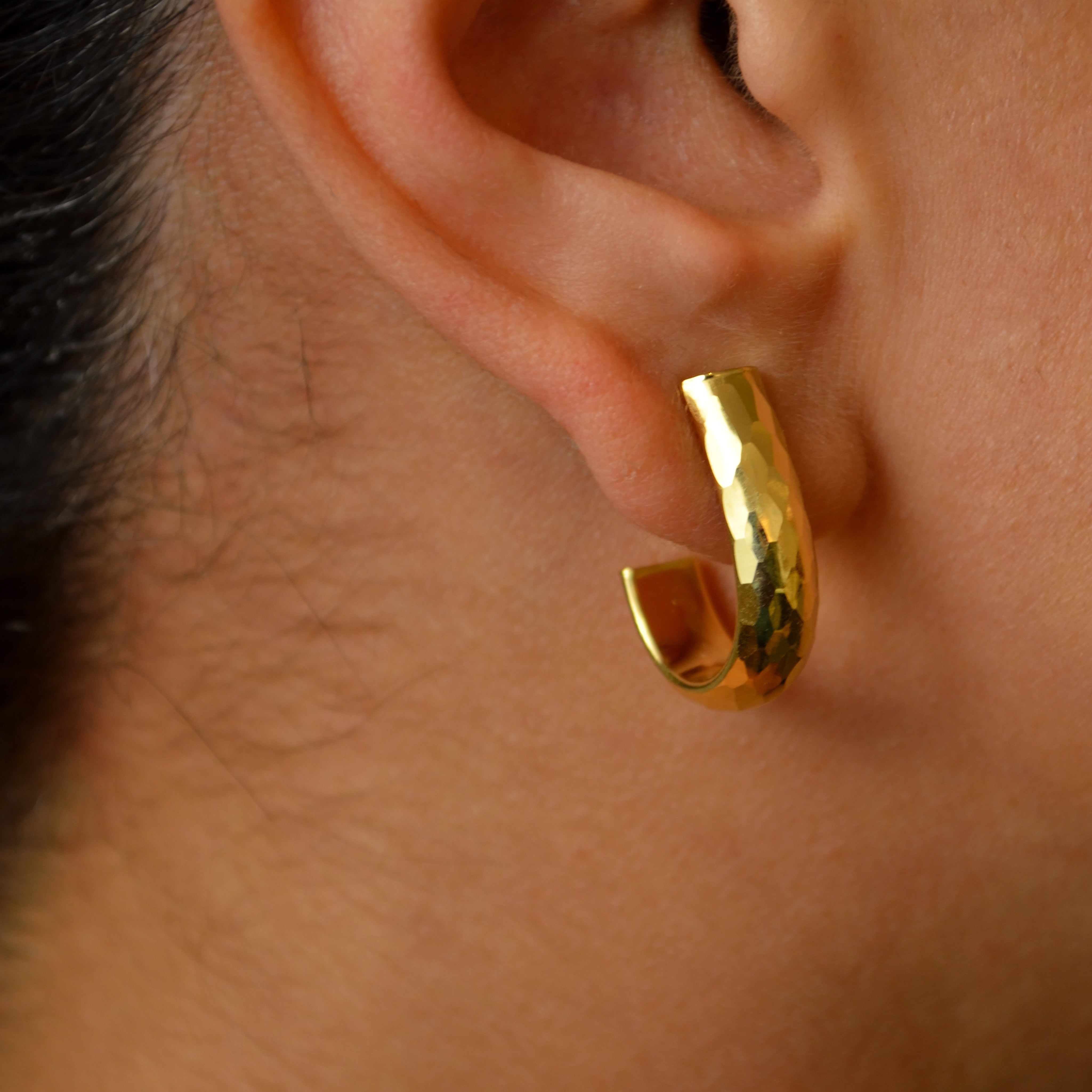 Hammered Hoop Earrings