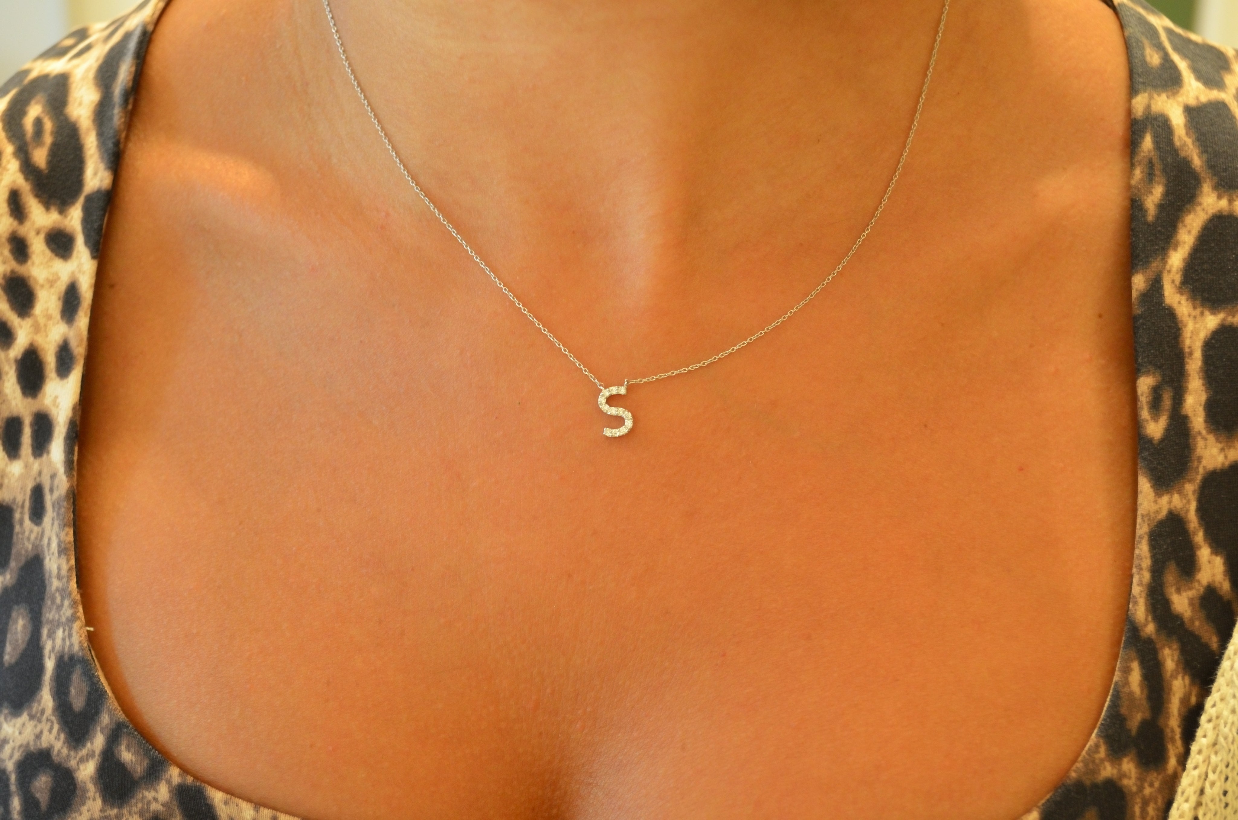 Diamond Pavé Initial Necklace