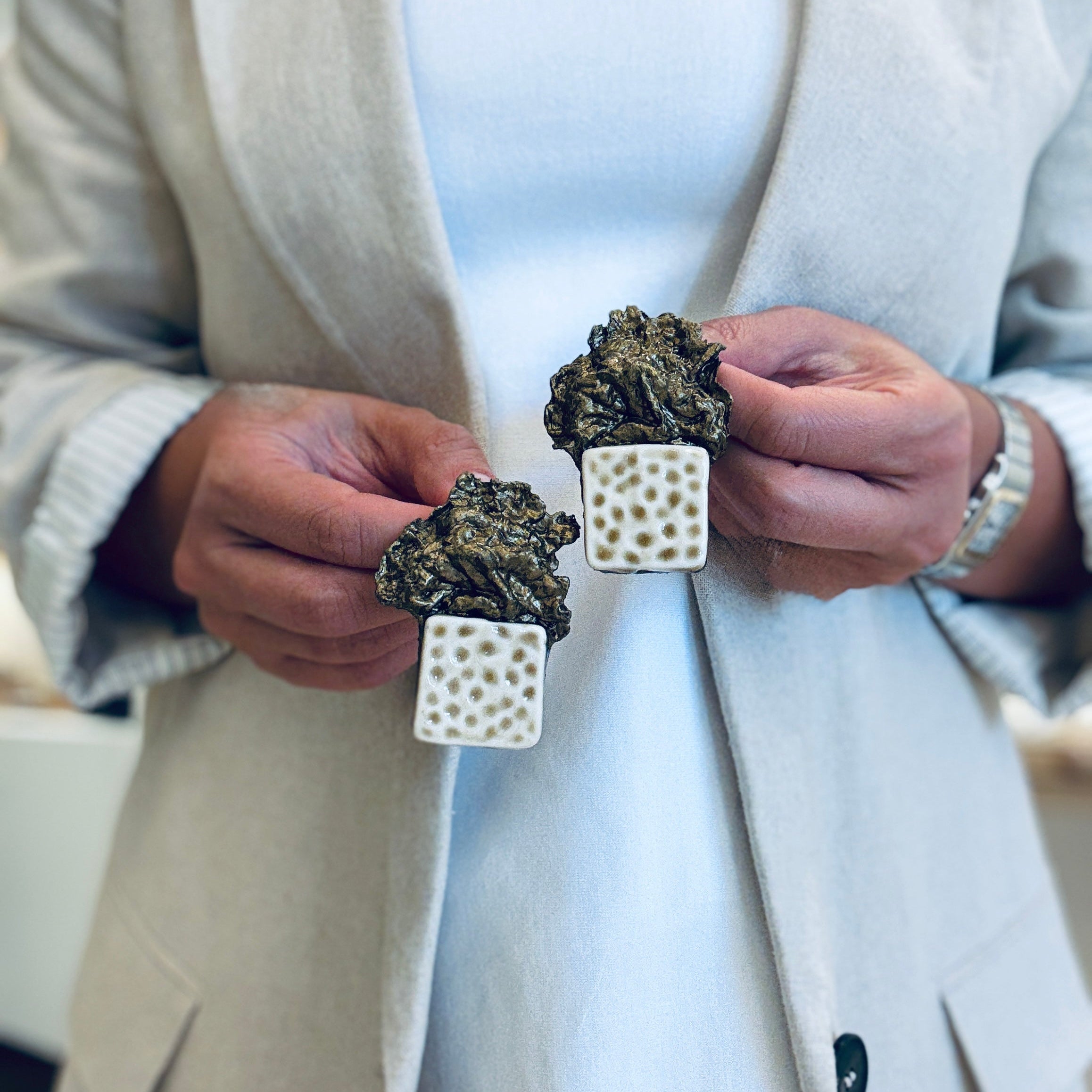 Bronze Terrain Earrings - Earrings - Kia Concept Store