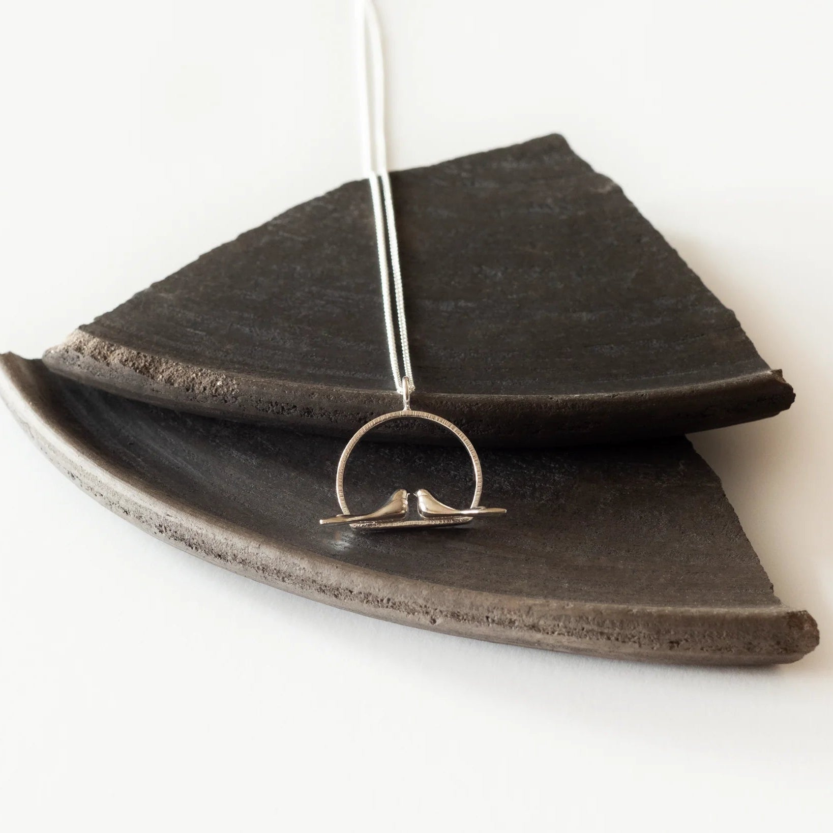Sterling Silver Two Birds Necklace