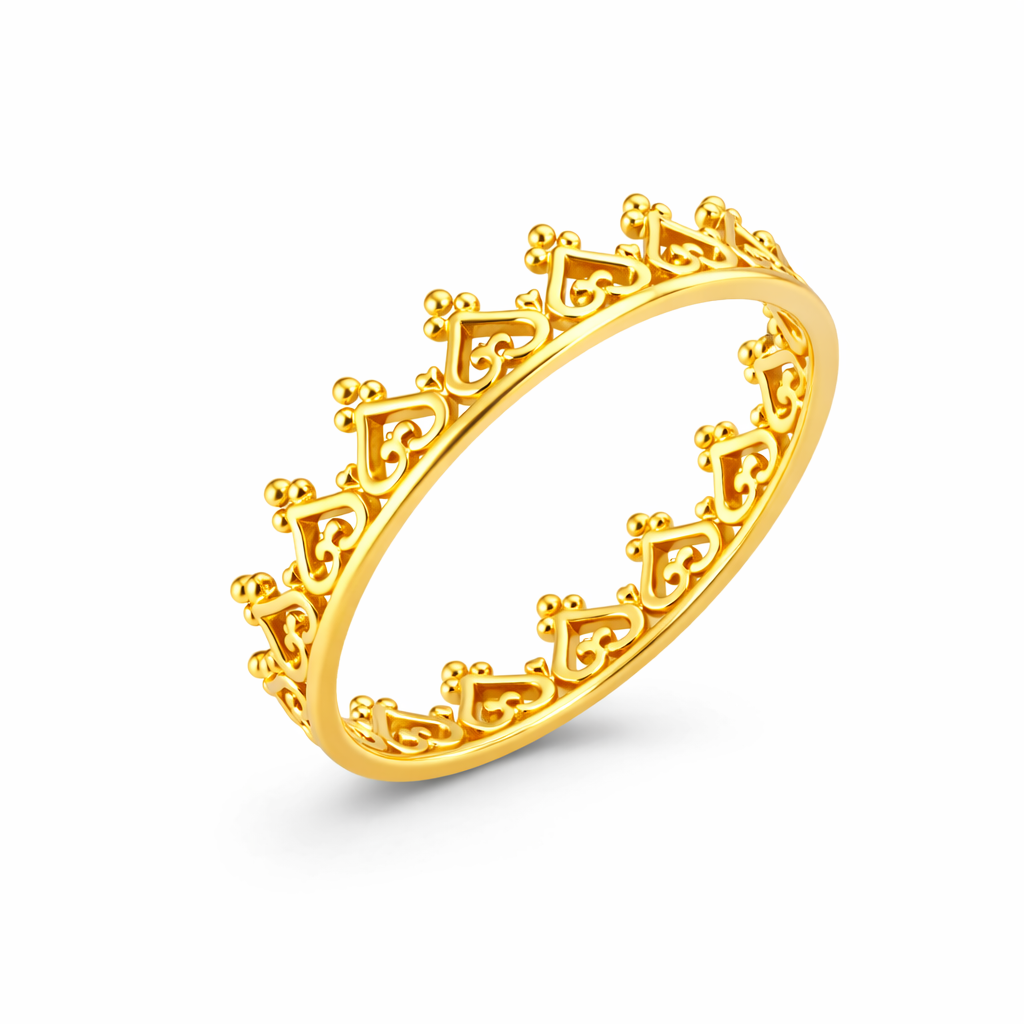 18K Gold Crown Pinky Ring