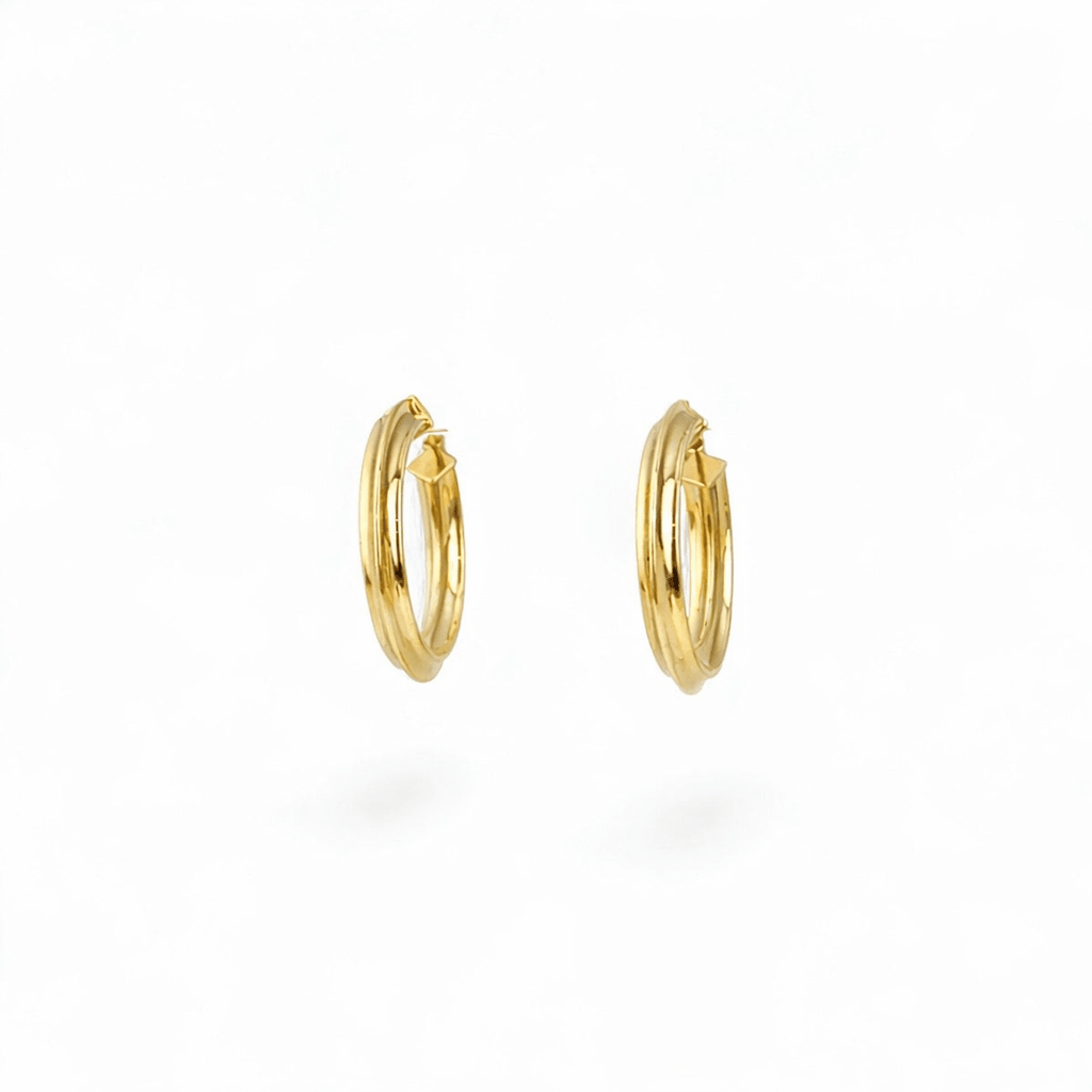 Linear Gold Hoop - Earrings - Kia Concept Store