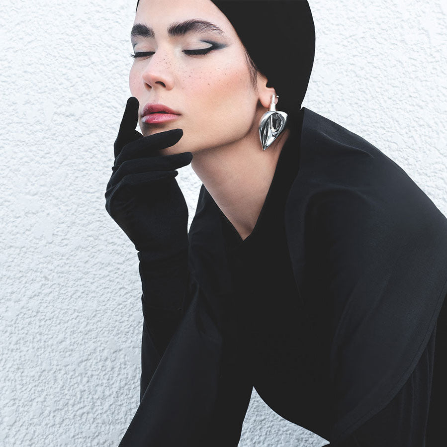 Silver Anthurium Earrings - Earrings - Kia Concept Store