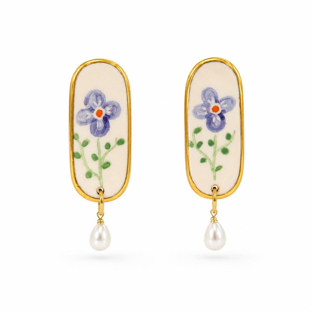 Kyoto Garden Ceramic Hook Earrings