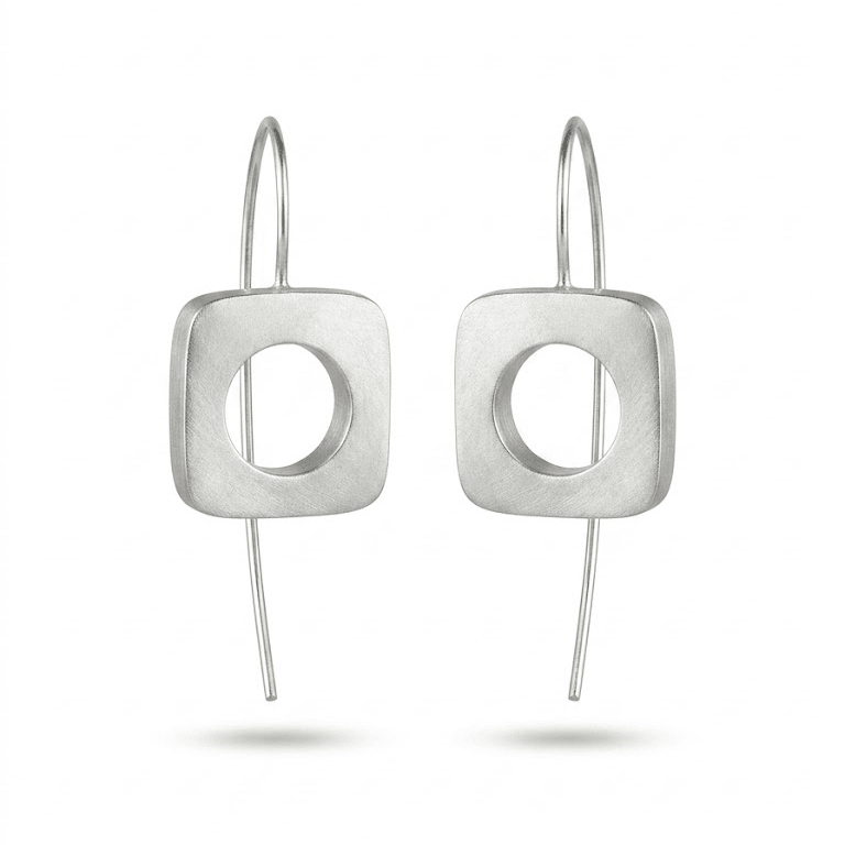 Modern Hollow Square Silver Earrings - Earrings - Kia Concept StoreModern Hollow Square Silver EarringsEarringsKia Concept Store