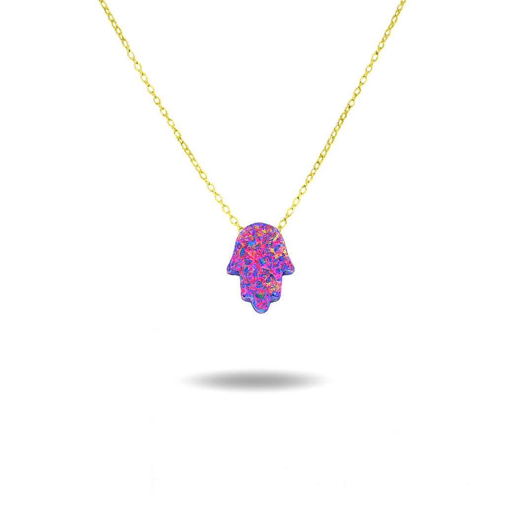 Opal Hamsa Necklace - Necklace - Kia Concept Store