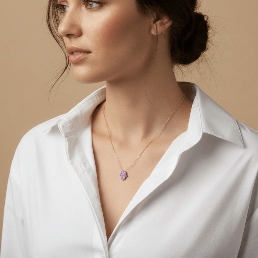 Opal Hamsa Necklace - Necklace - Kia Concept Store