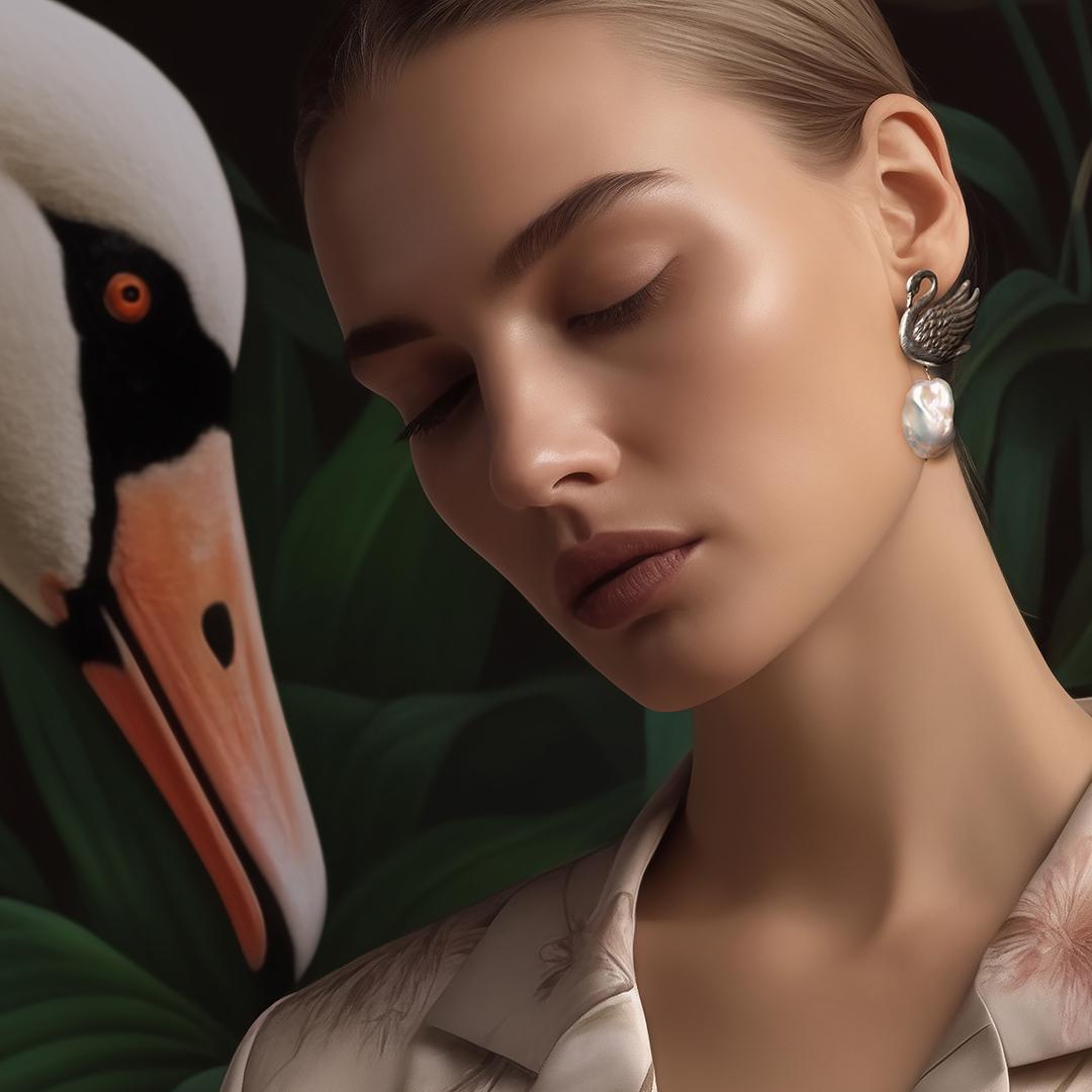 Swan Earrings