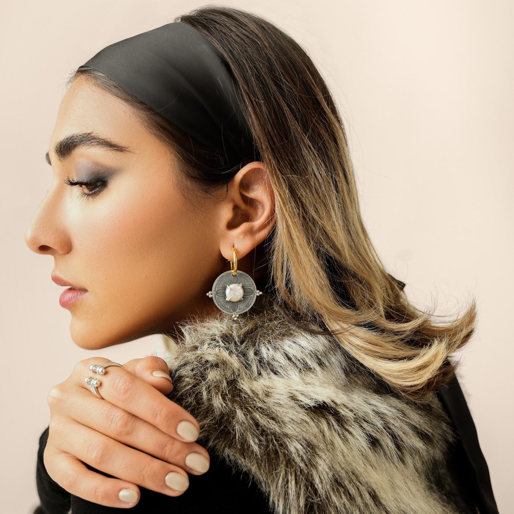 Pearl Glow Huggie Earrings