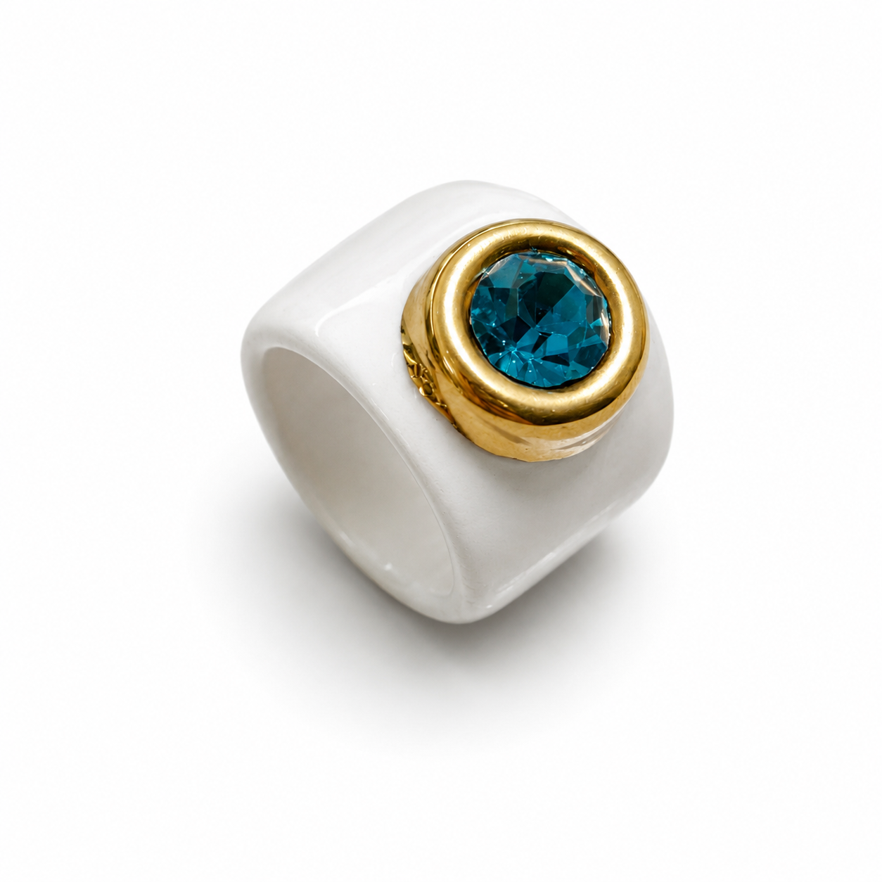 Round Crystal Ceramic Ring