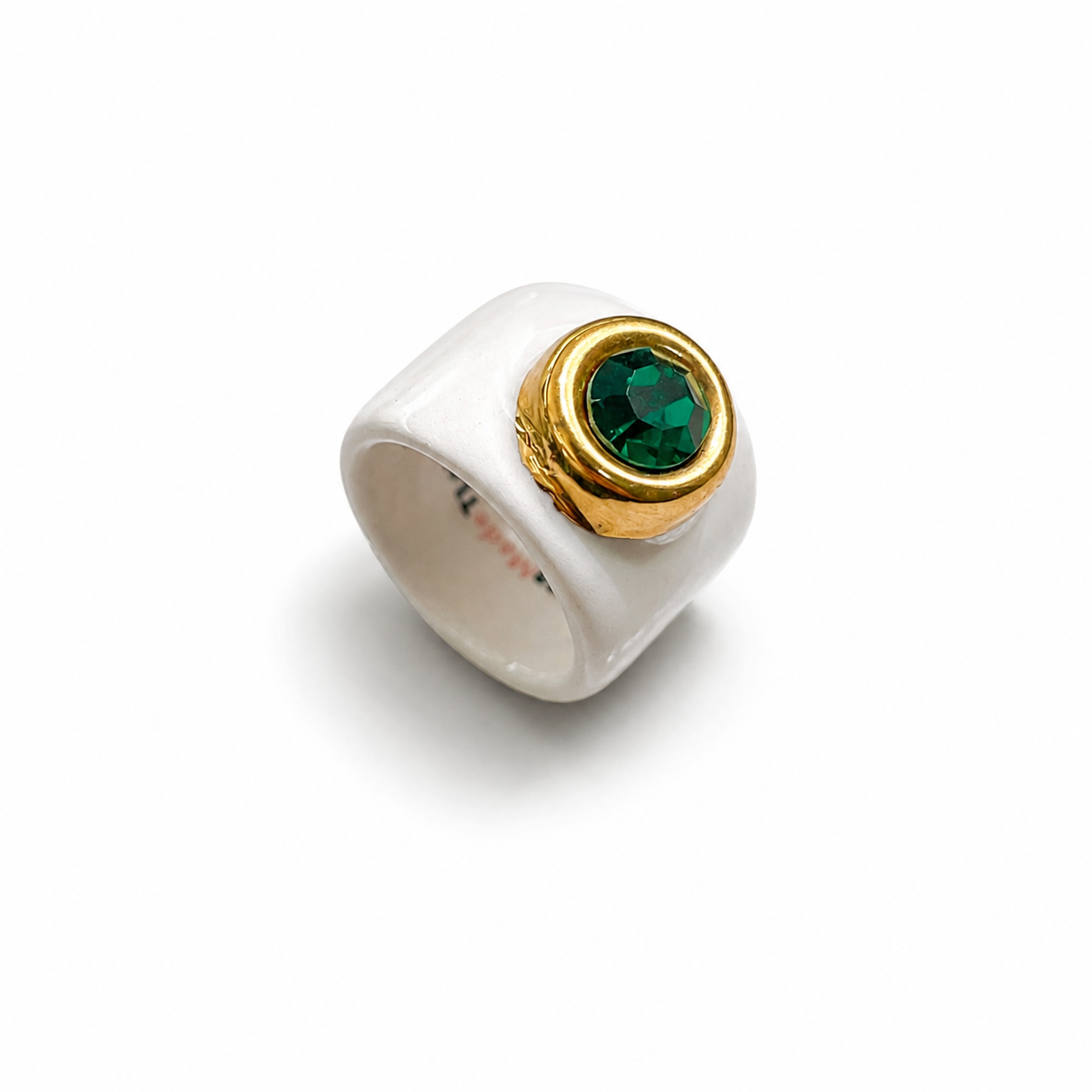 Round Crystal Ceramic Ring
