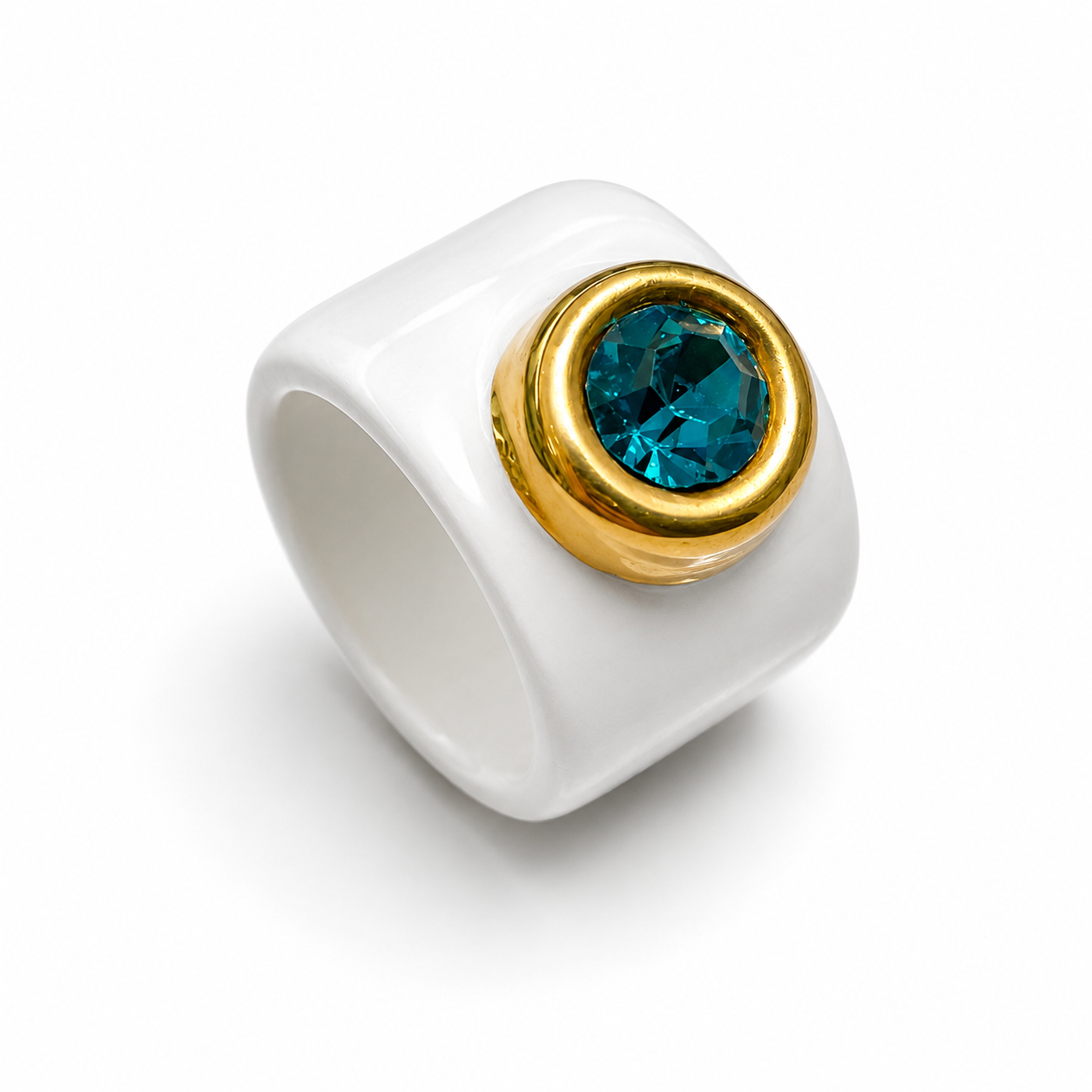 Round Crystal Ceramic Ring