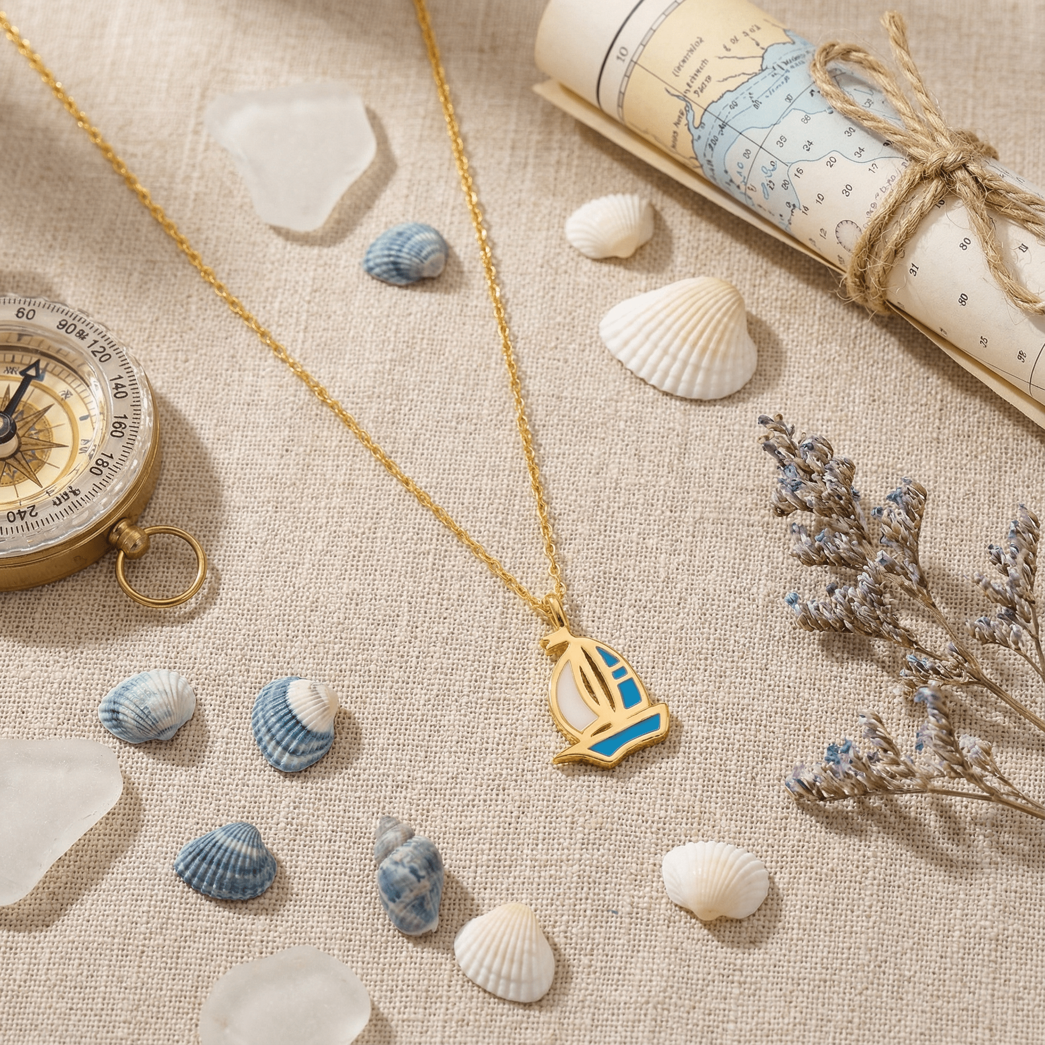 Sailing Boat On Chain - Necklace - Kia Concept Store