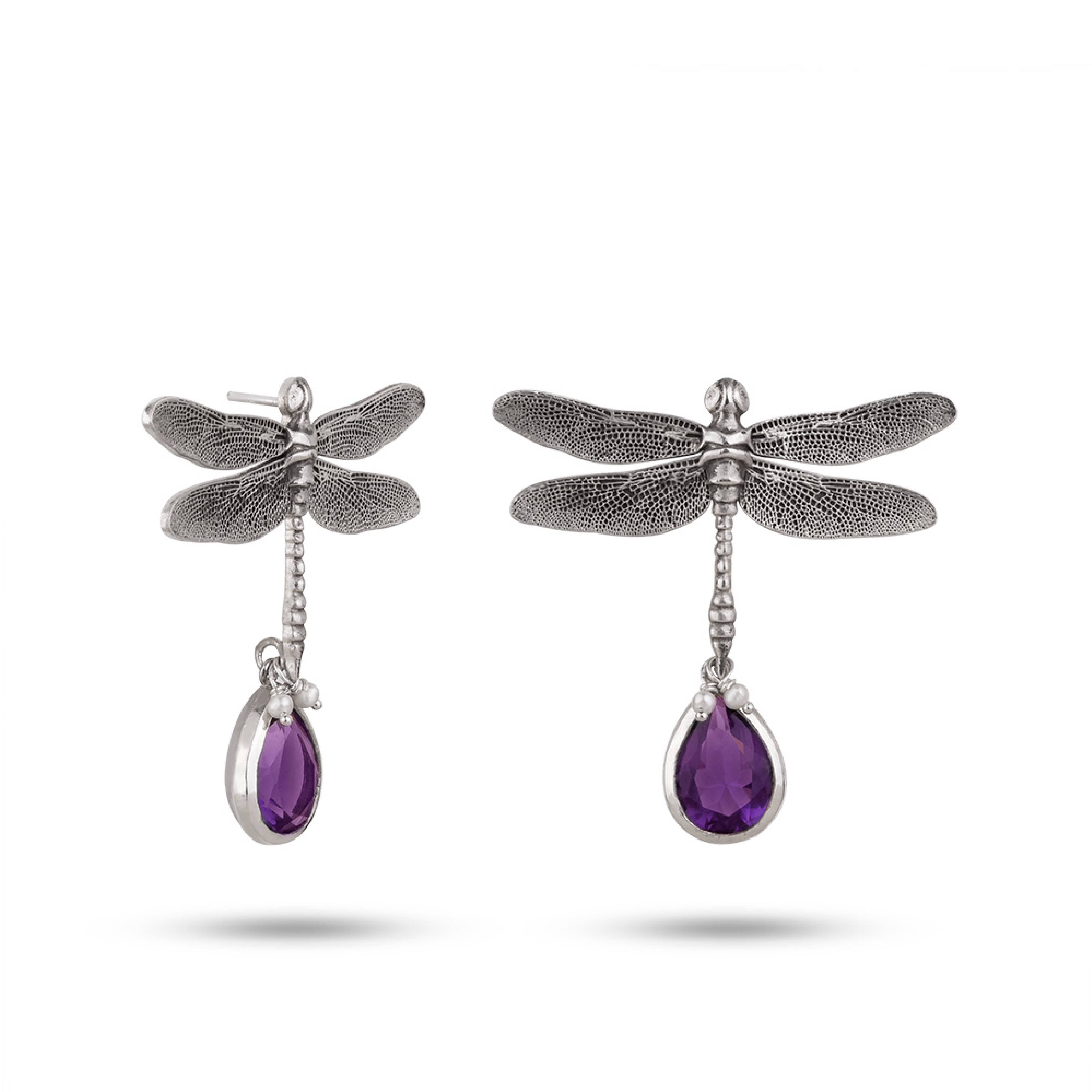 Dragonfly Earrings - sterling silver jewelry by Kia Concept