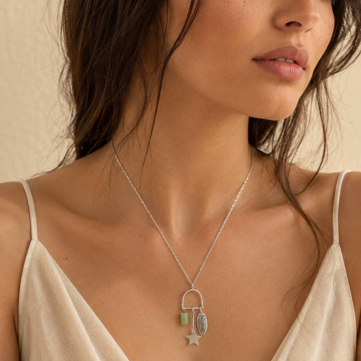 Silver Fish Charm Necklace