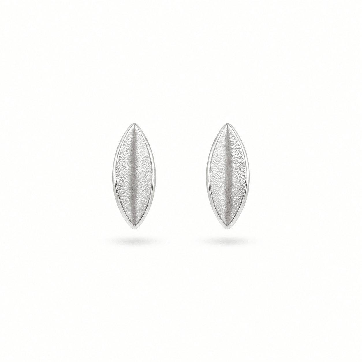 Silver Leaf Stud Earrings - Earrings - Kia Concept Store