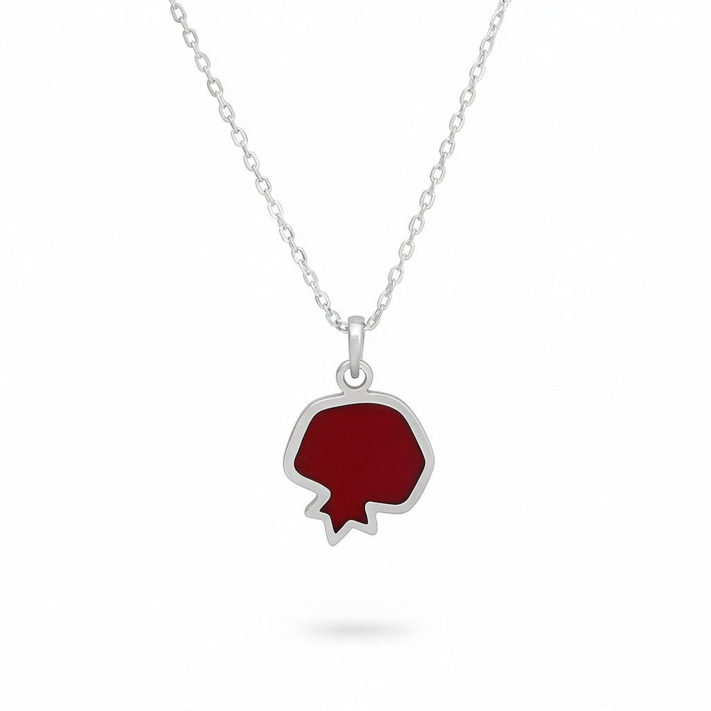 Silver & Resin Pomegranate Necklace - Necklace - Kia Concept Store