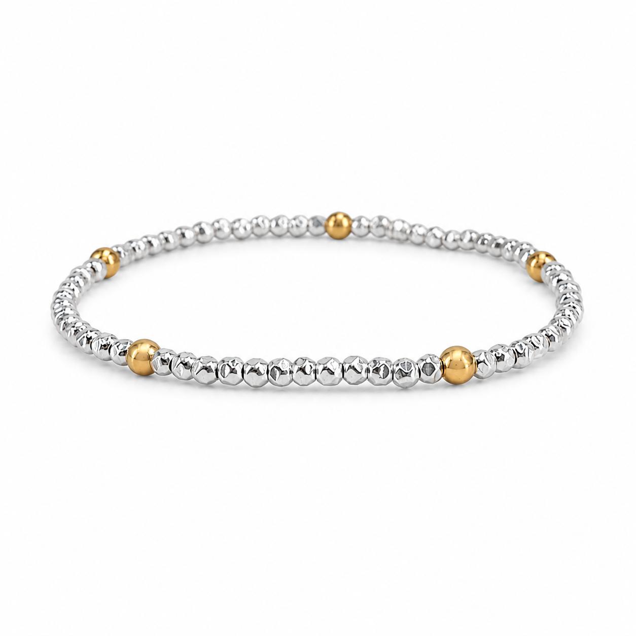 Solara Beaded Silver Bracelet