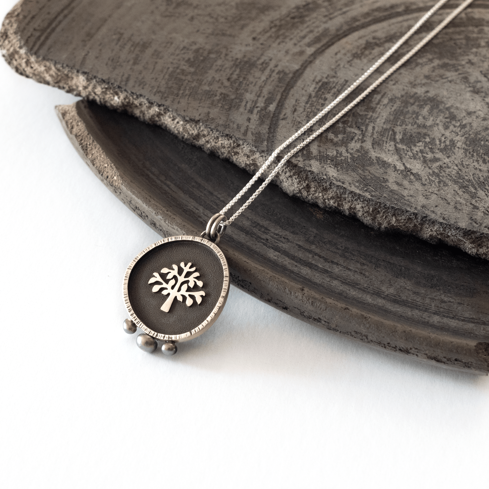 Tree of Life Necklace with Dark Pearls - Necklace - Kia Concept Store