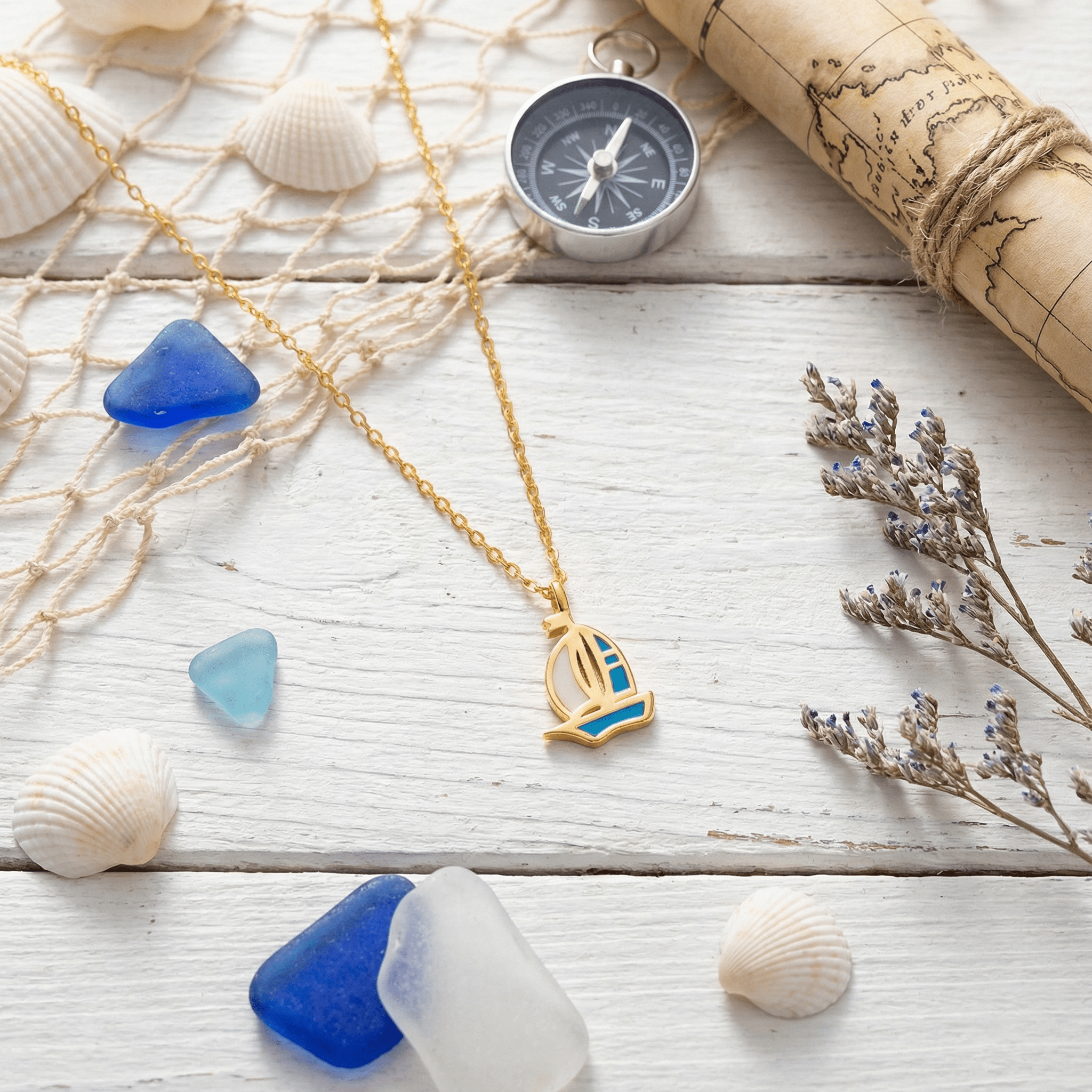 Sailing Boat On Chain - Necklace - Kia Concept Store