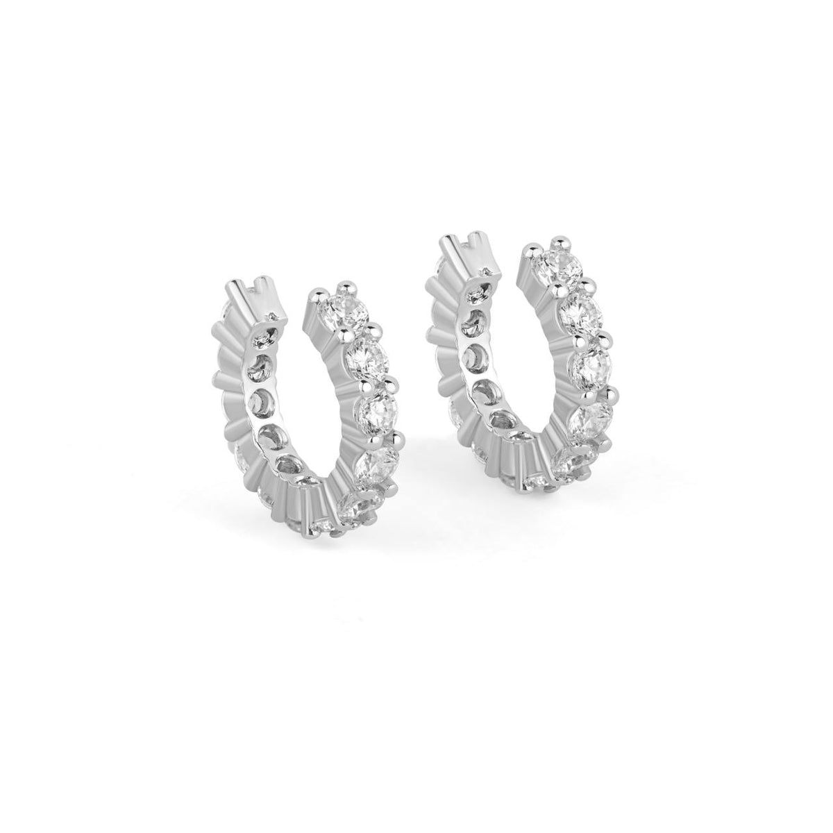 Charlotte Ear Cuff in gold-plated sterling silver with cubic zirconia on white background