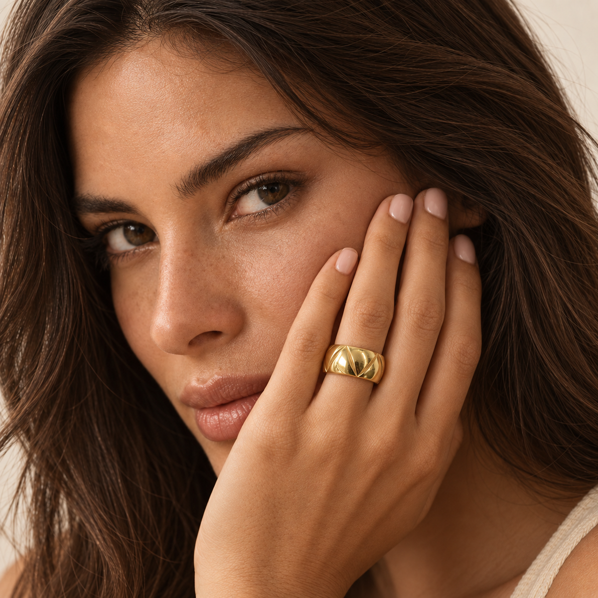 Coco Ring styled on a female model
