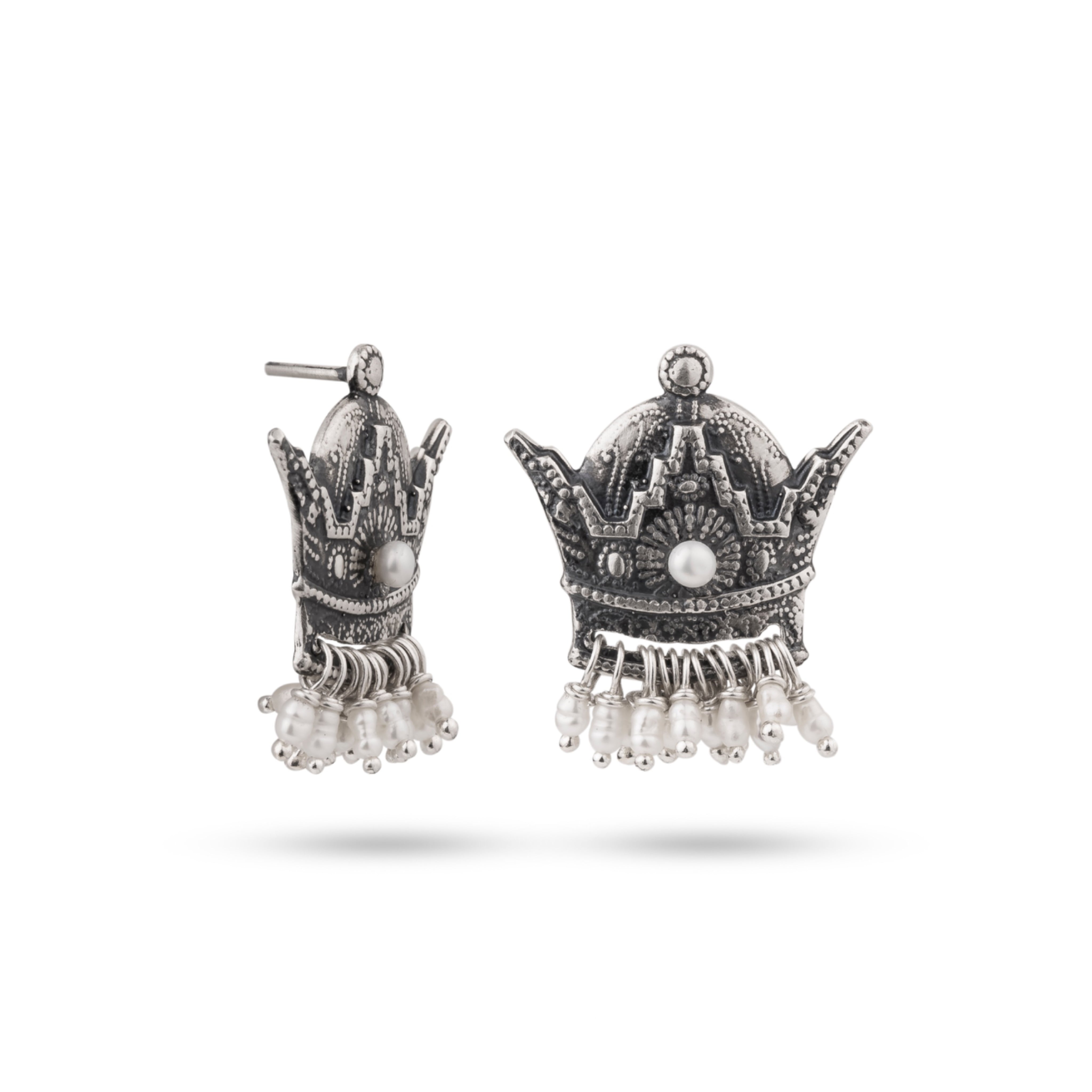 Crown Pearl Earrings - Earrings - Kia Concept Store