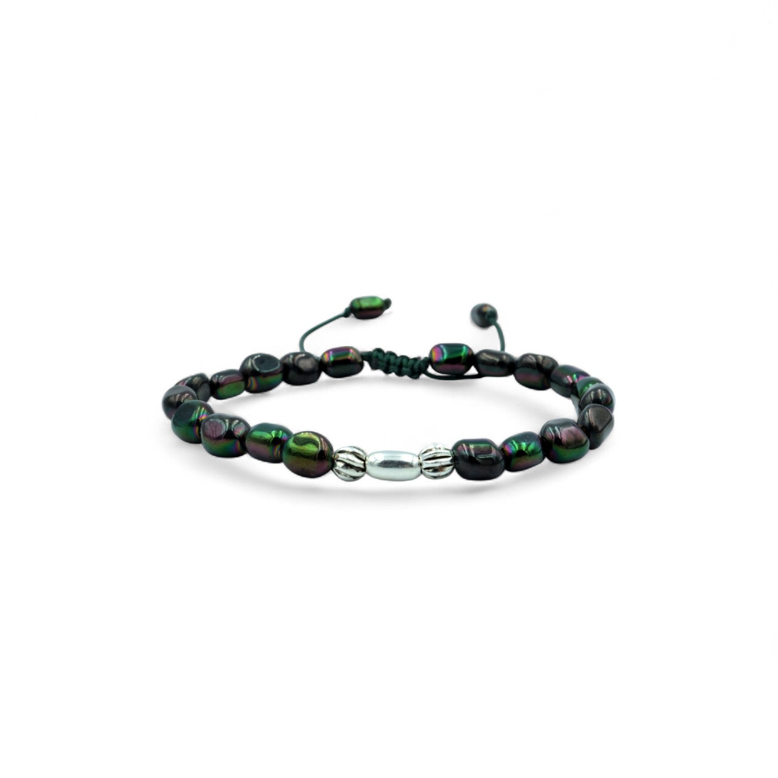 Deformed Hematite Silver Bracelet - Bracelet - Kia Concept Store