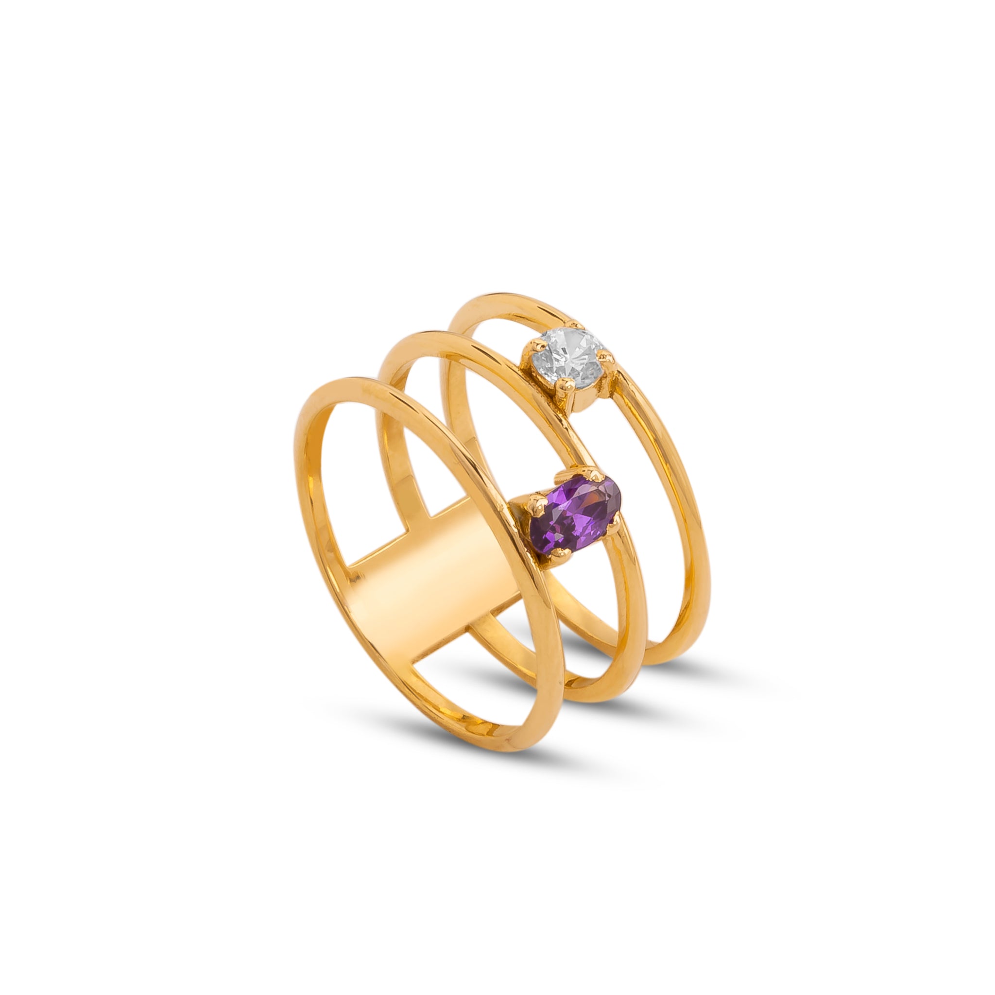 Dual Gem Parallel Ring - Ring - Kia Concept Store