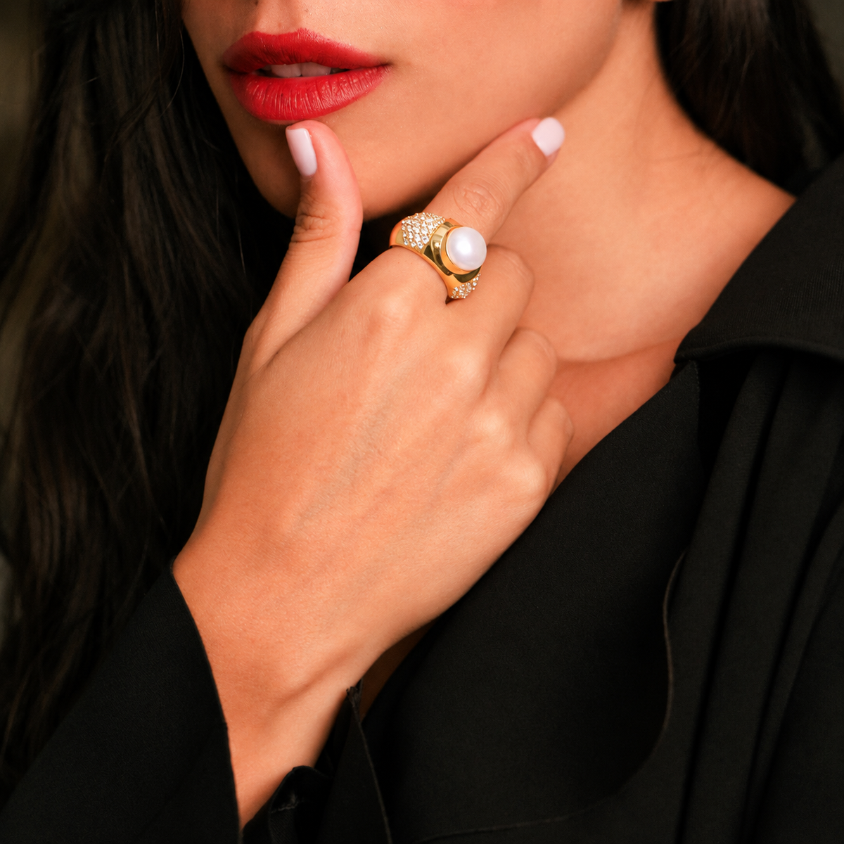 Eva Ring size 7.5 styled on model