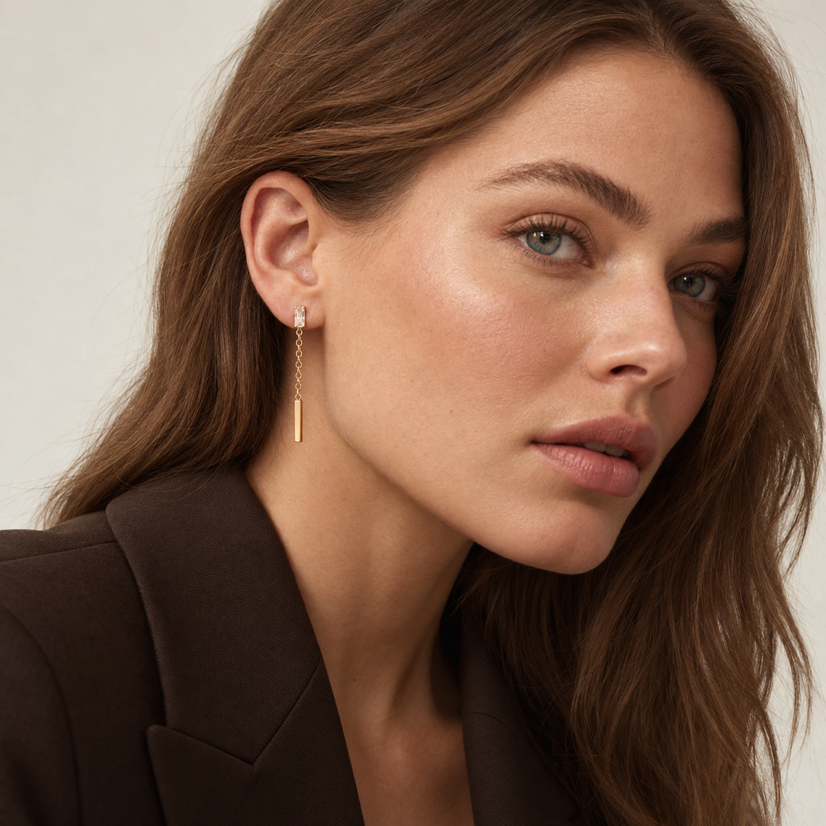 Baguette Bar Drop Earrings