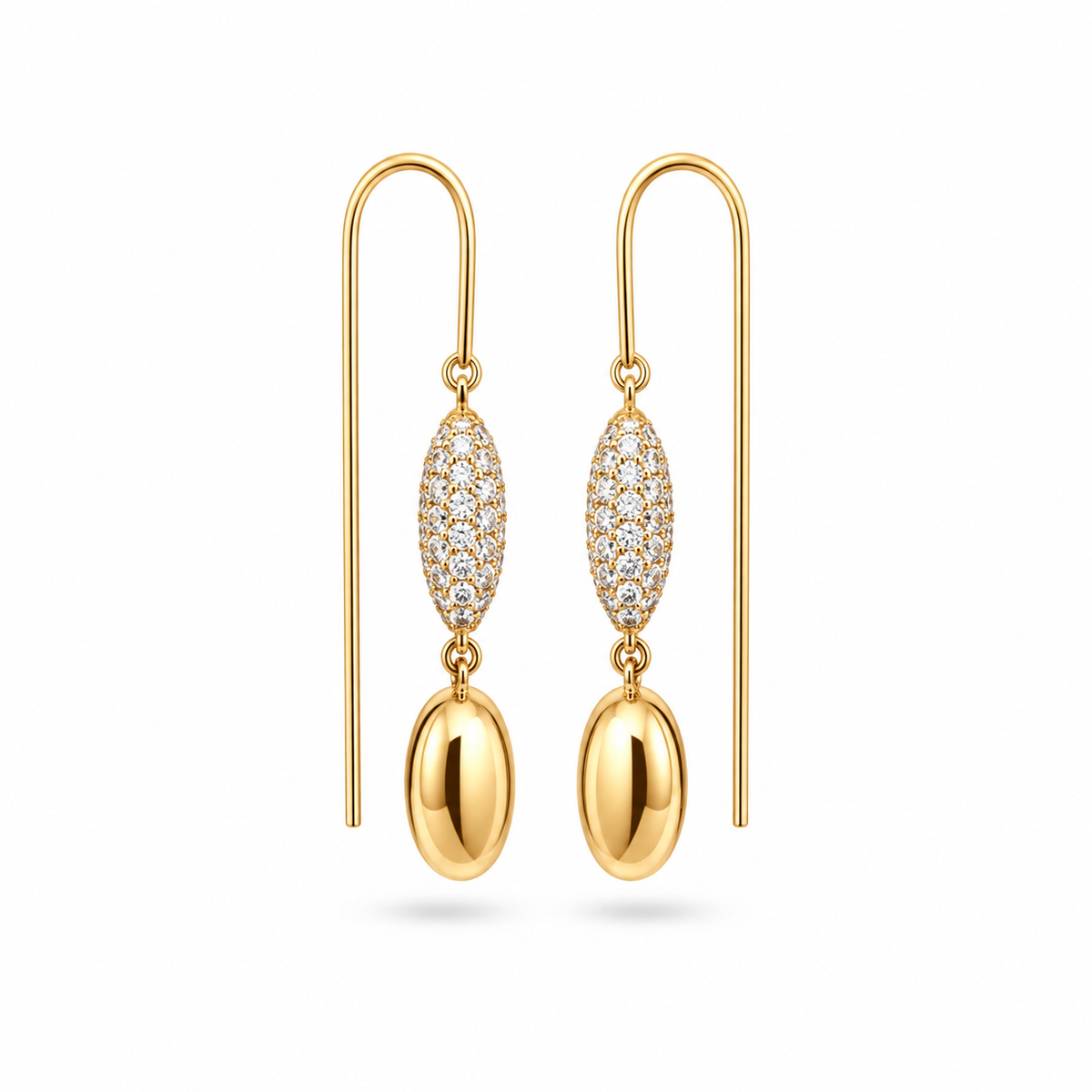 Luminous CZ Threader Drop Earrings