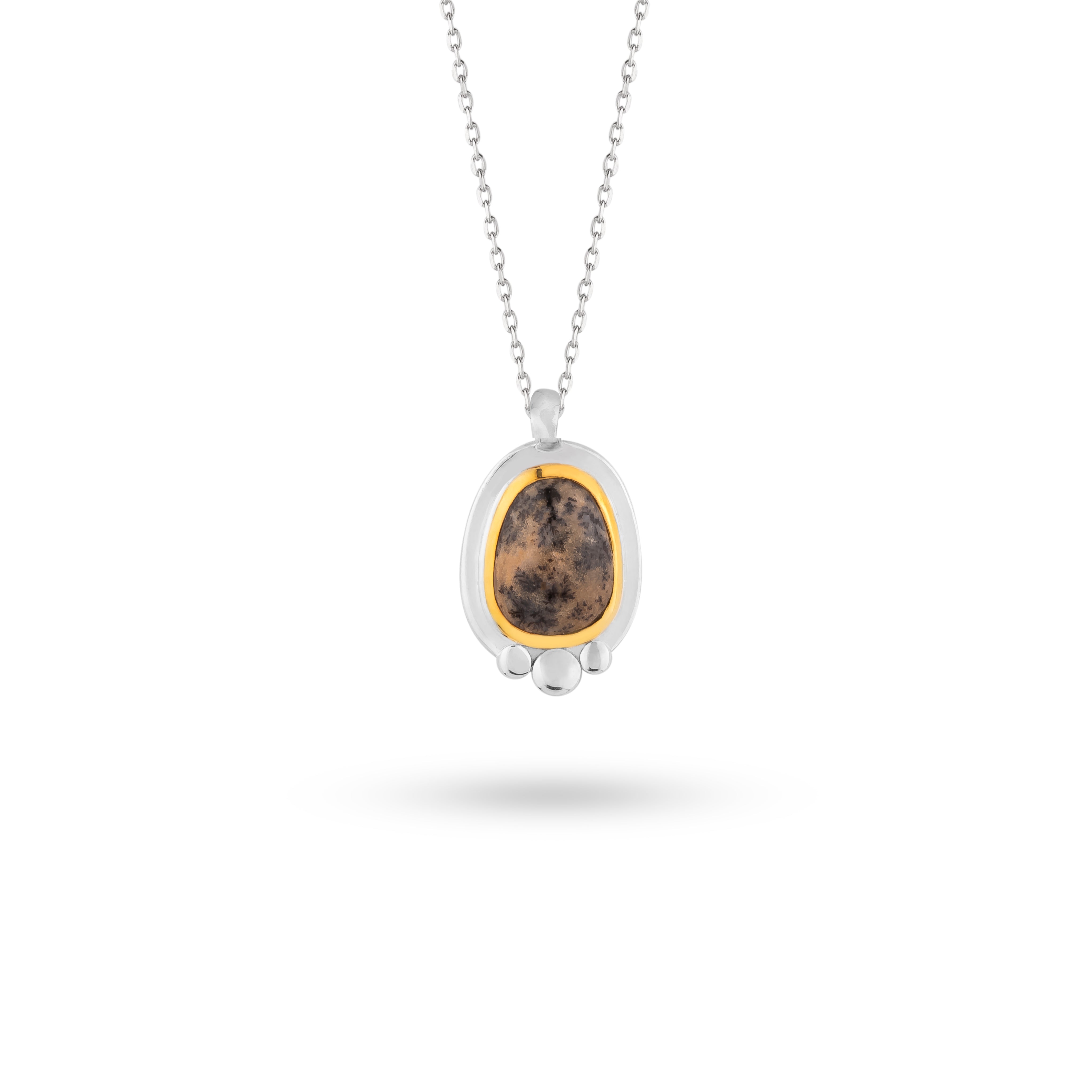 Golden Jasper Silver Pendant - Necklace - Kia Concept Store