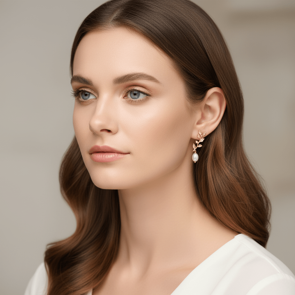 Golden Vine Pearl Earrings - Earrings - Kia Concept Store